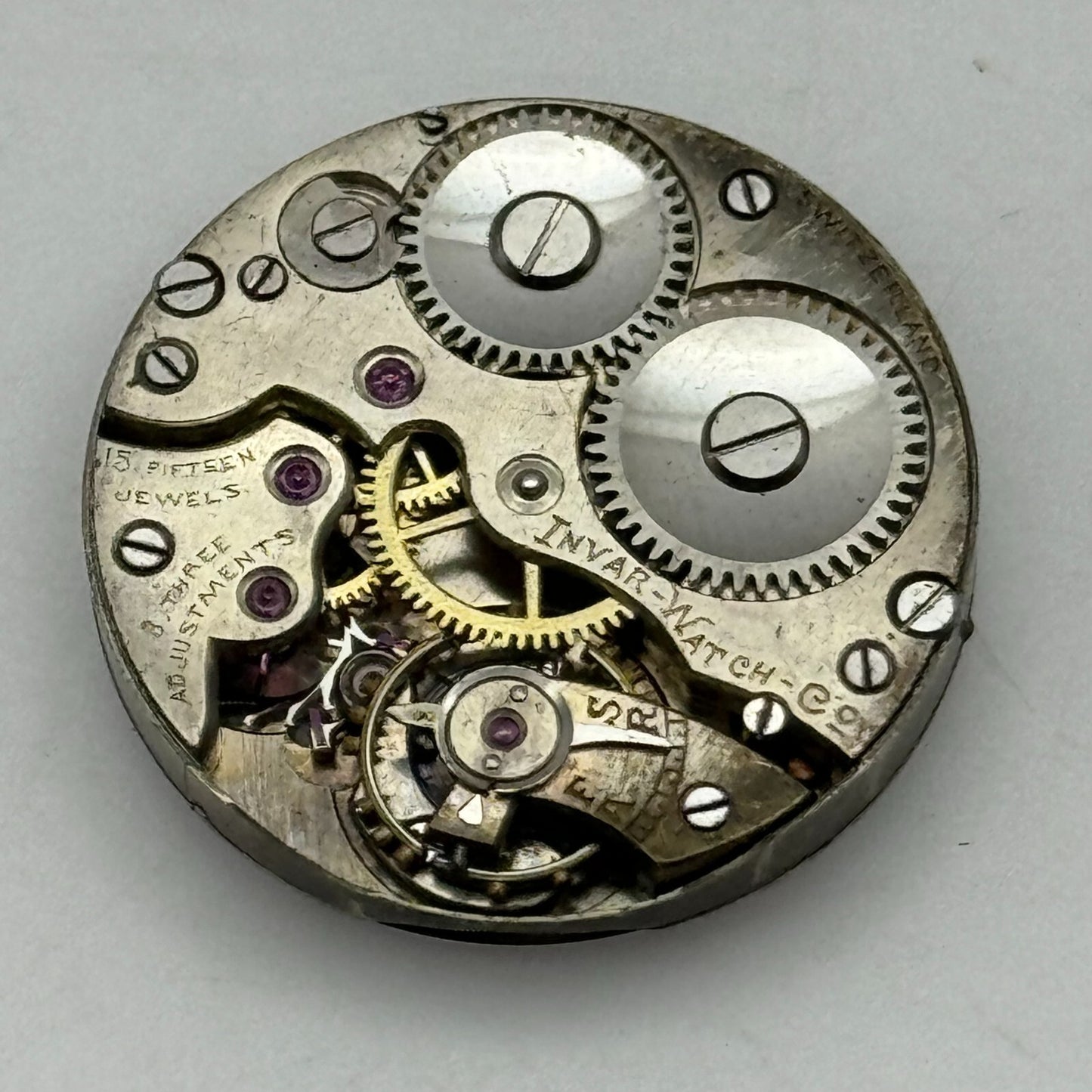 25mm Invar Watch Co 15 Jewels Quality Trench Watch Movement Manual Wind PARTS