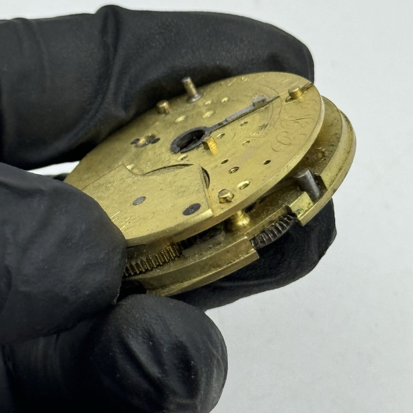 41.2mm Antique C R Allen Partial Pocket Watch Movement FOR PARTS Repair