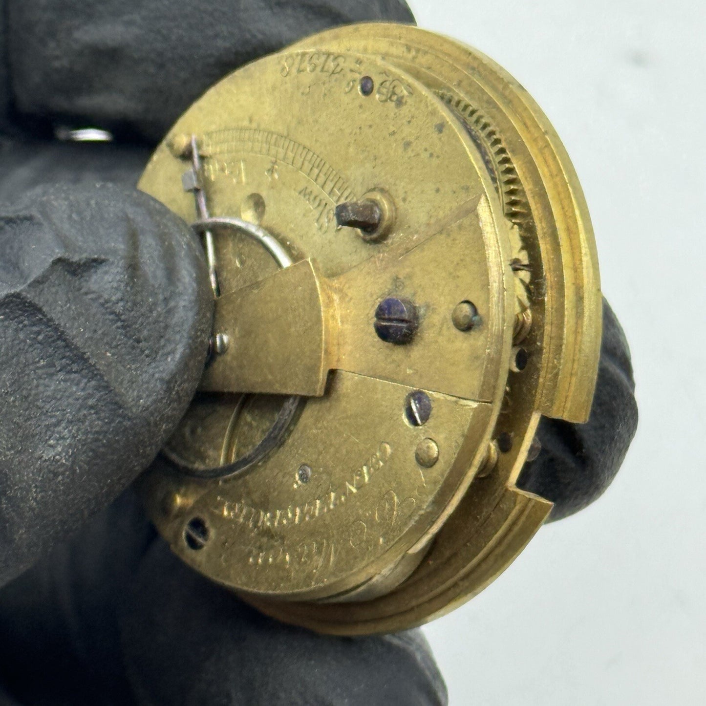 37.5mm C Mason Canterbury Fusee No Chain Pocket Watch Movement FOR PARTS