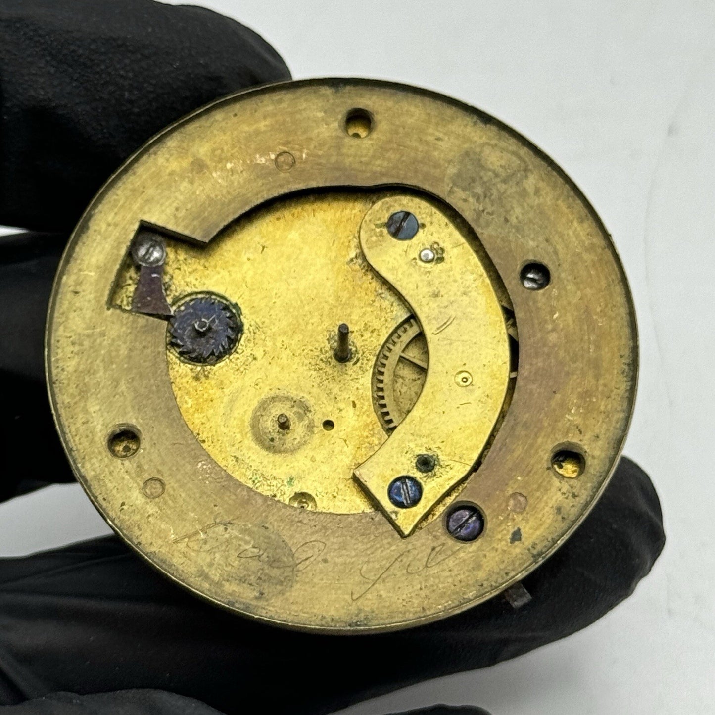 44.9mm Unidentified Quality Antique Fusee Pocket Watch Movement FOR PARTS