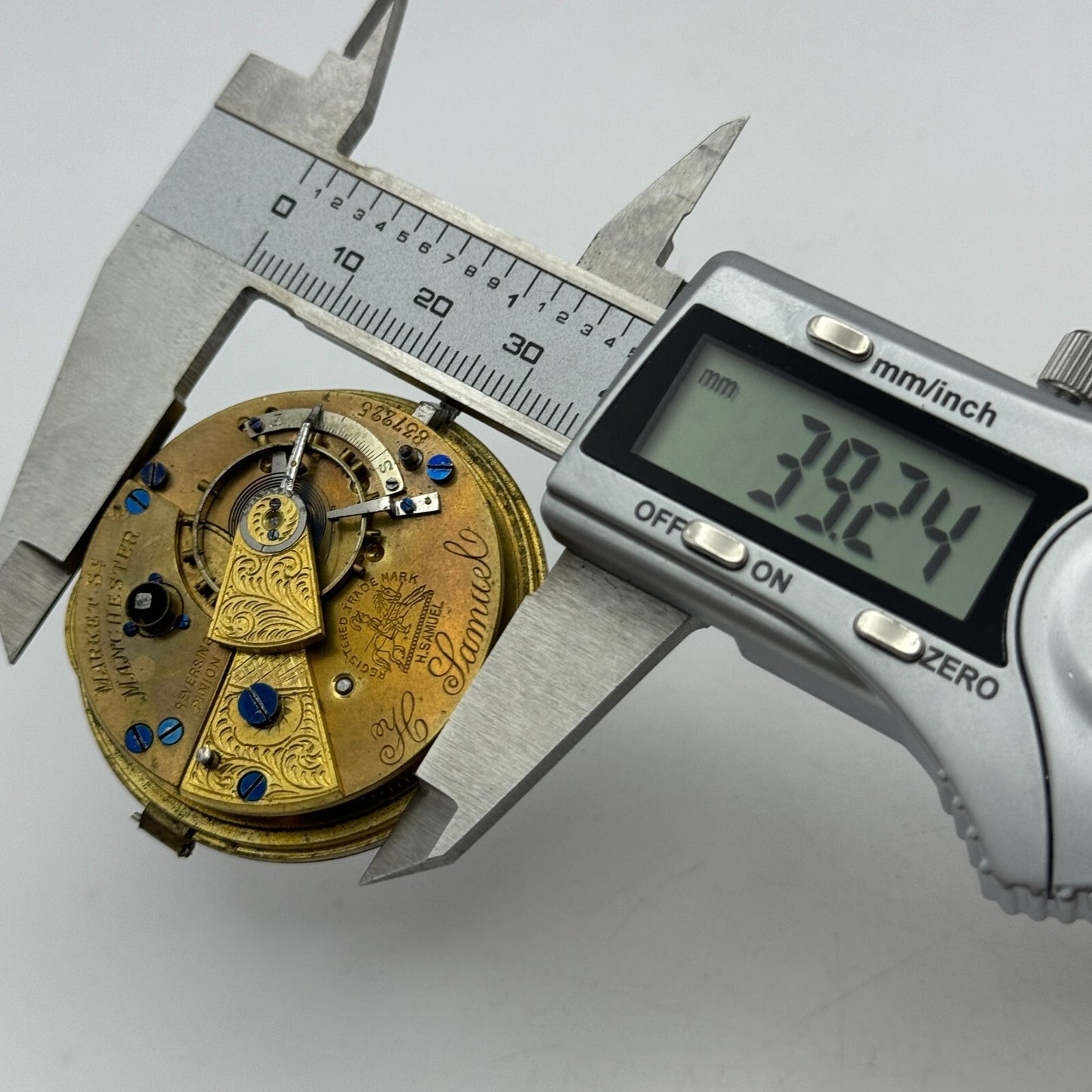 44.6mm Antique H Samuel Manchester The "Accurate" Pocket Watch Movement PARTS
