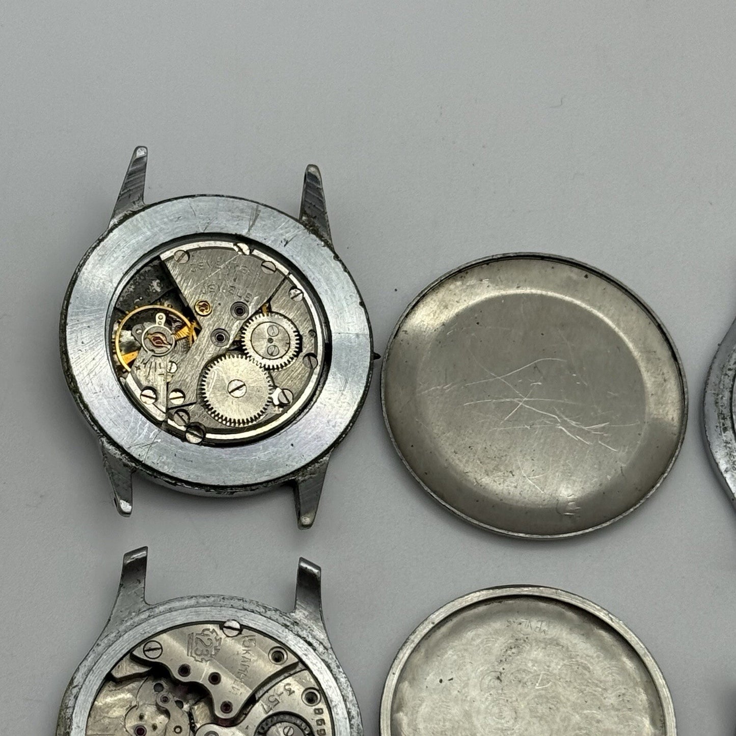 8 x Vintage Soviet Manual Wind Watch Heads For Parts Repair Job Lot Bundle