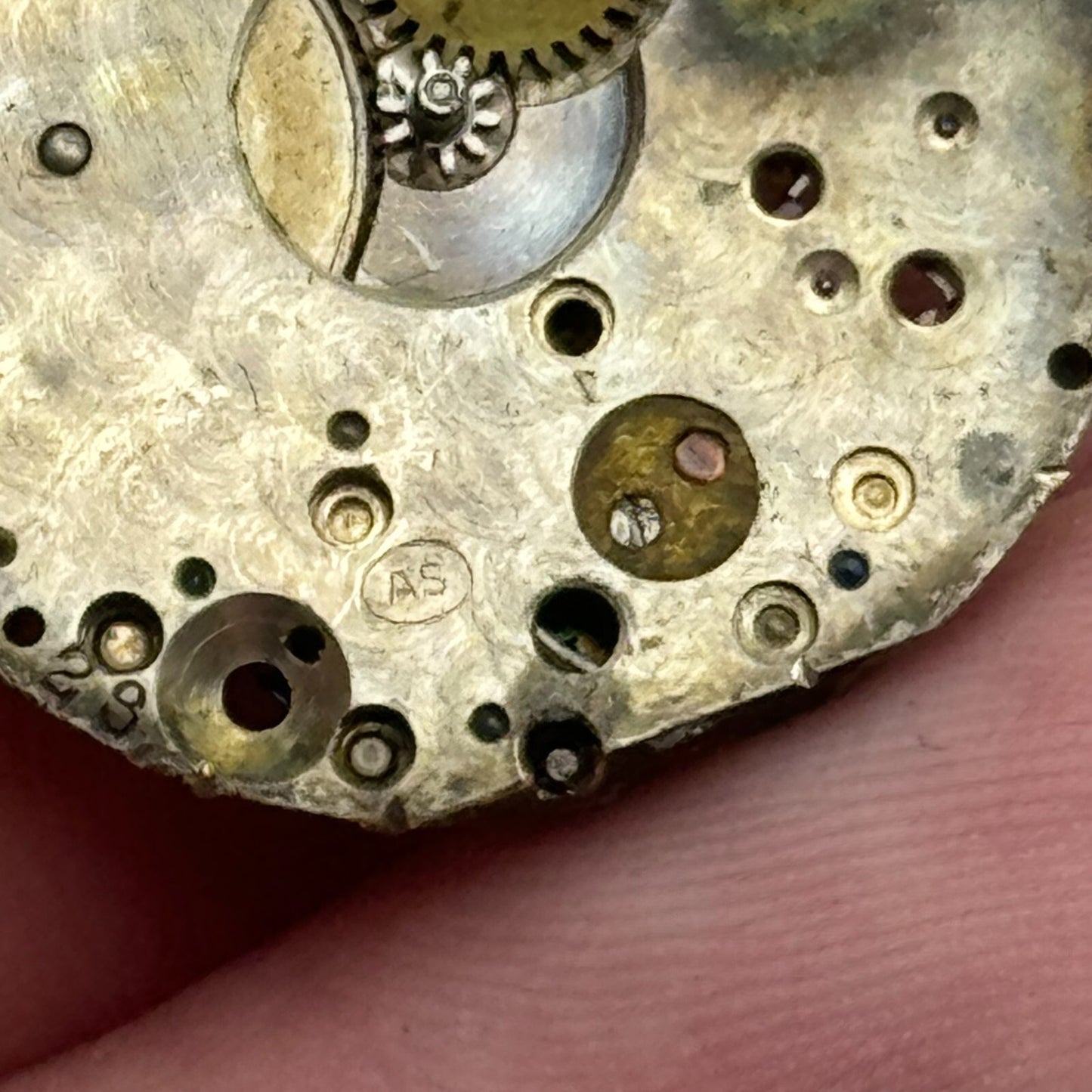 23.7mm AS Trench Watch Movement Balance Intact Swiss Manual Wind Vintage PARTS