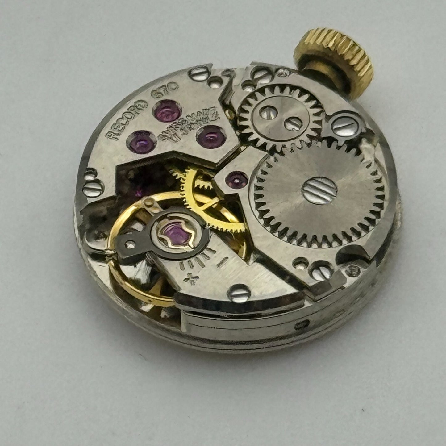 15.5mm Running Record De Luxe Cal 670 Manual Wind Swiss Watch Movement PARTS