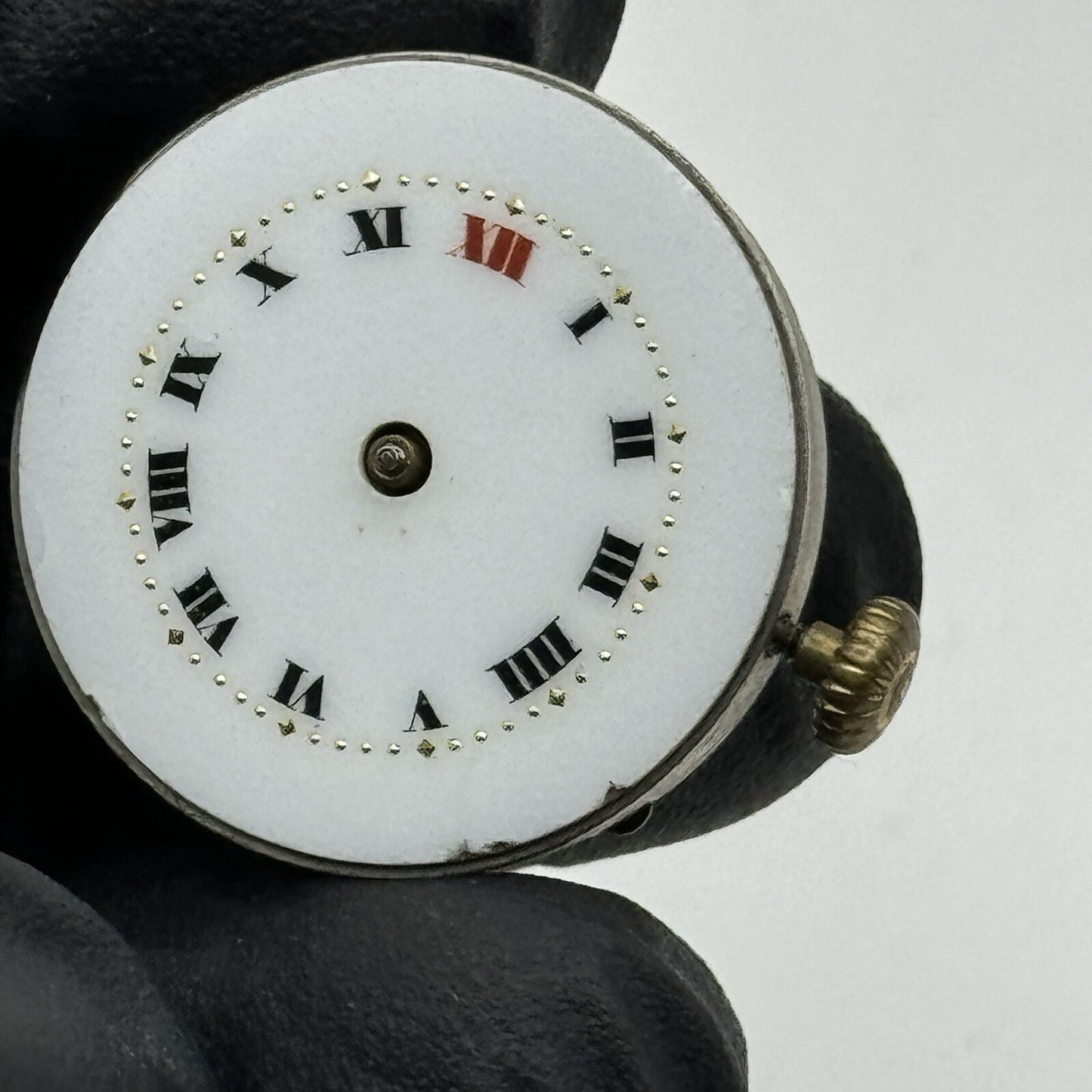 23.6mm Military Dial Swiss Watch Movement Hands Crown Parts Repair Restore