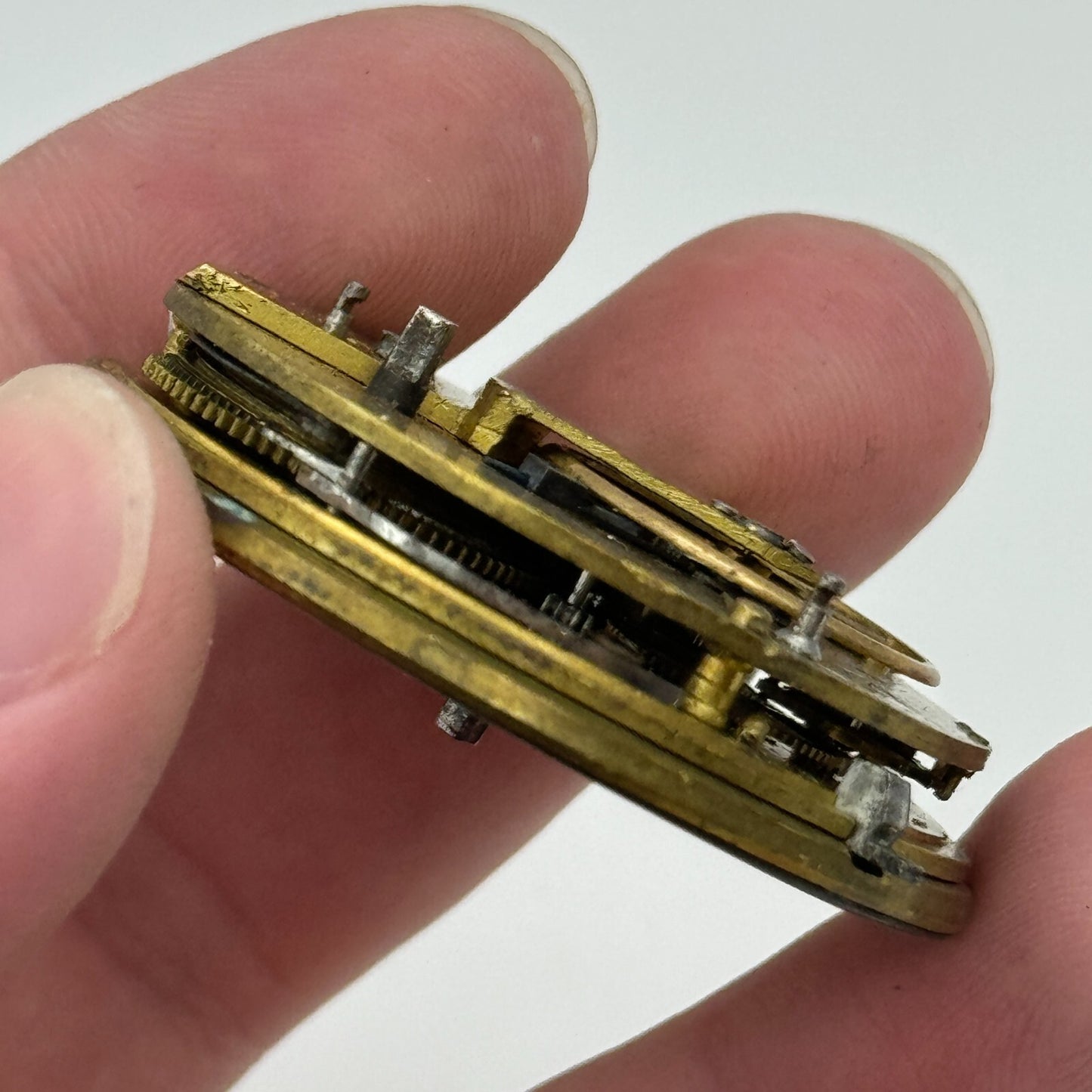 45.4mm Unidentified English Fusee Chain Present Pocket Watch Movement PARTS