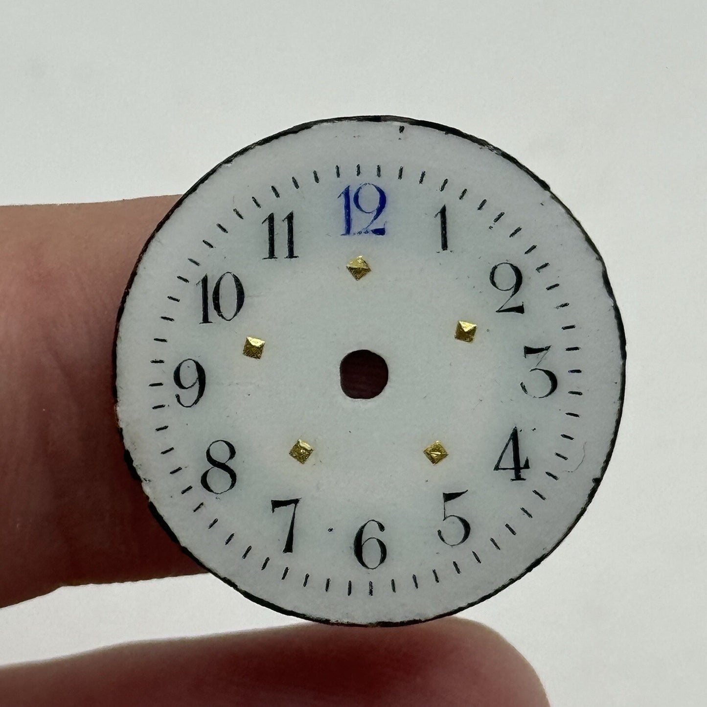 22.8mm Antique Beautiful Porcelain Patterned Ladies Watch Dial Spares Parts