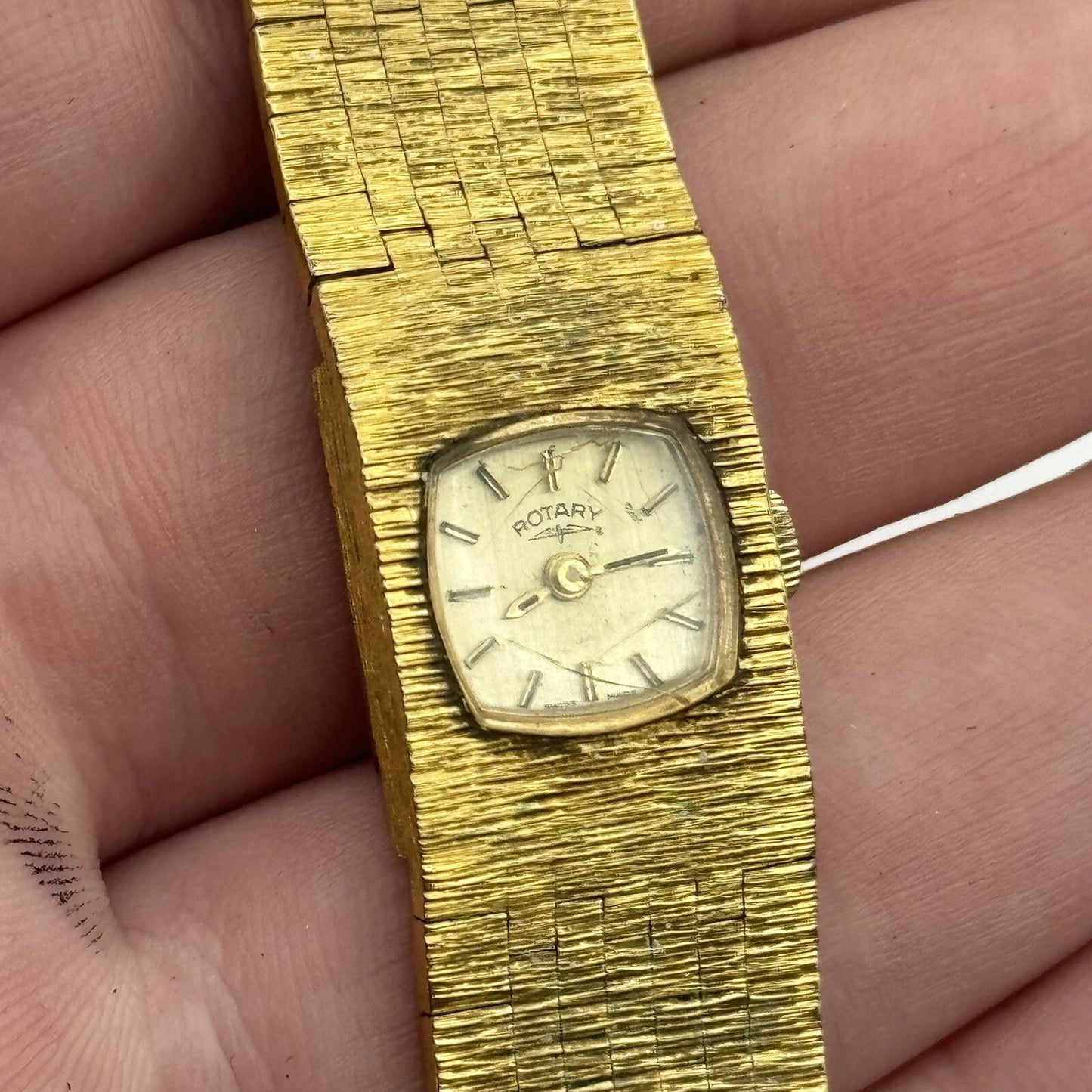 15mm Ladies Rotary Gold Plated Manual Wind Swiss Vintage Watch REQUIRES SERVICE