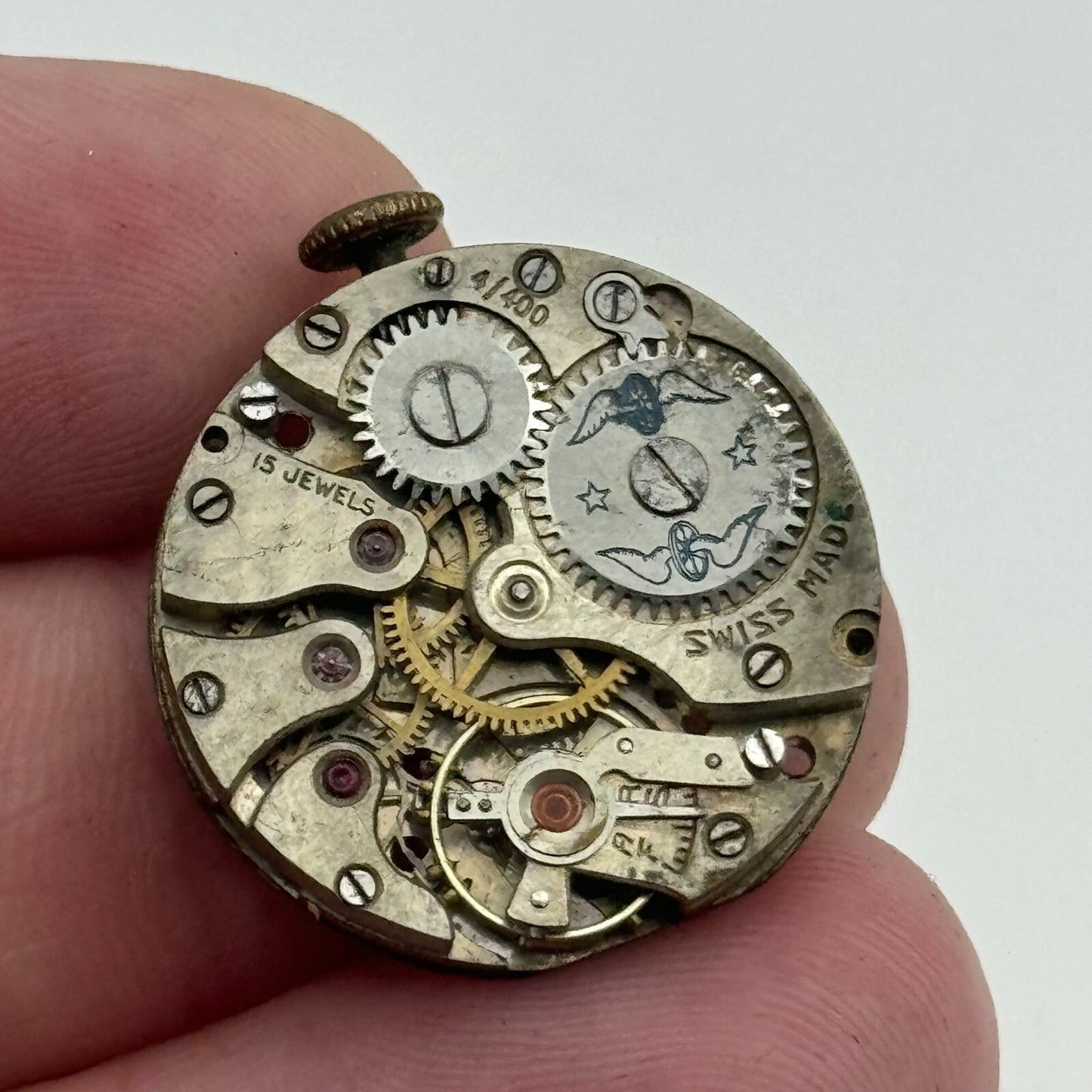 23.7mm Running Rotary AS 340 Manual Wind Watch Movement Swiss Vintage PARTS