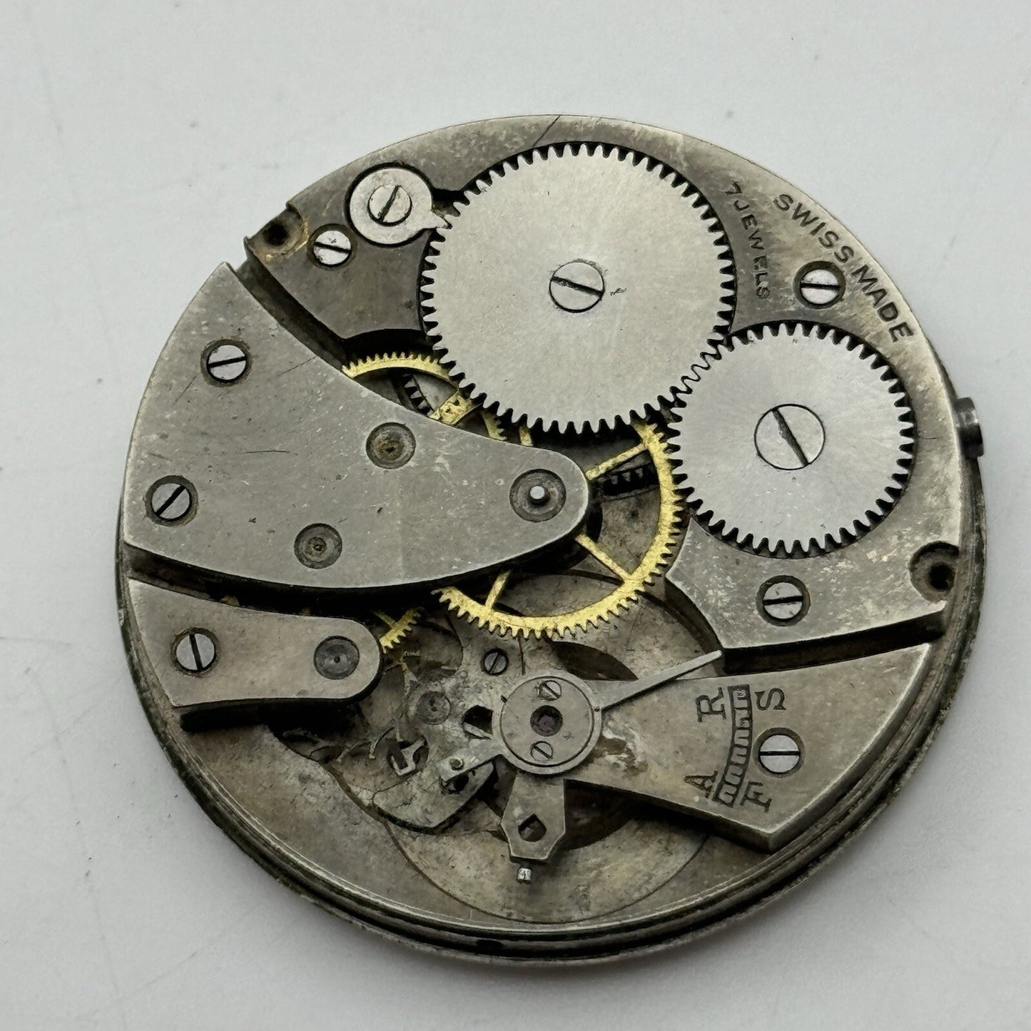 42.9mm Manual Wind Federal Porcelain Dial Pocket Watch Movement FOR PARTS