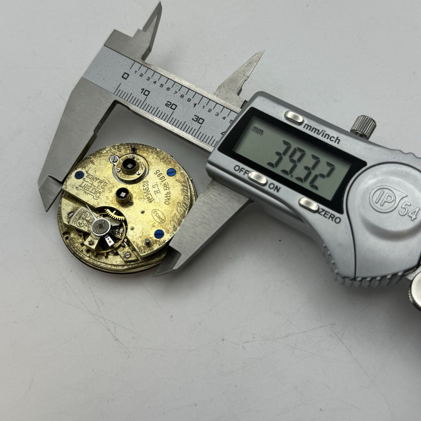 43.4mm H Samuel Patent Balance Pocket Watch Movement Parts Repair Restoration
