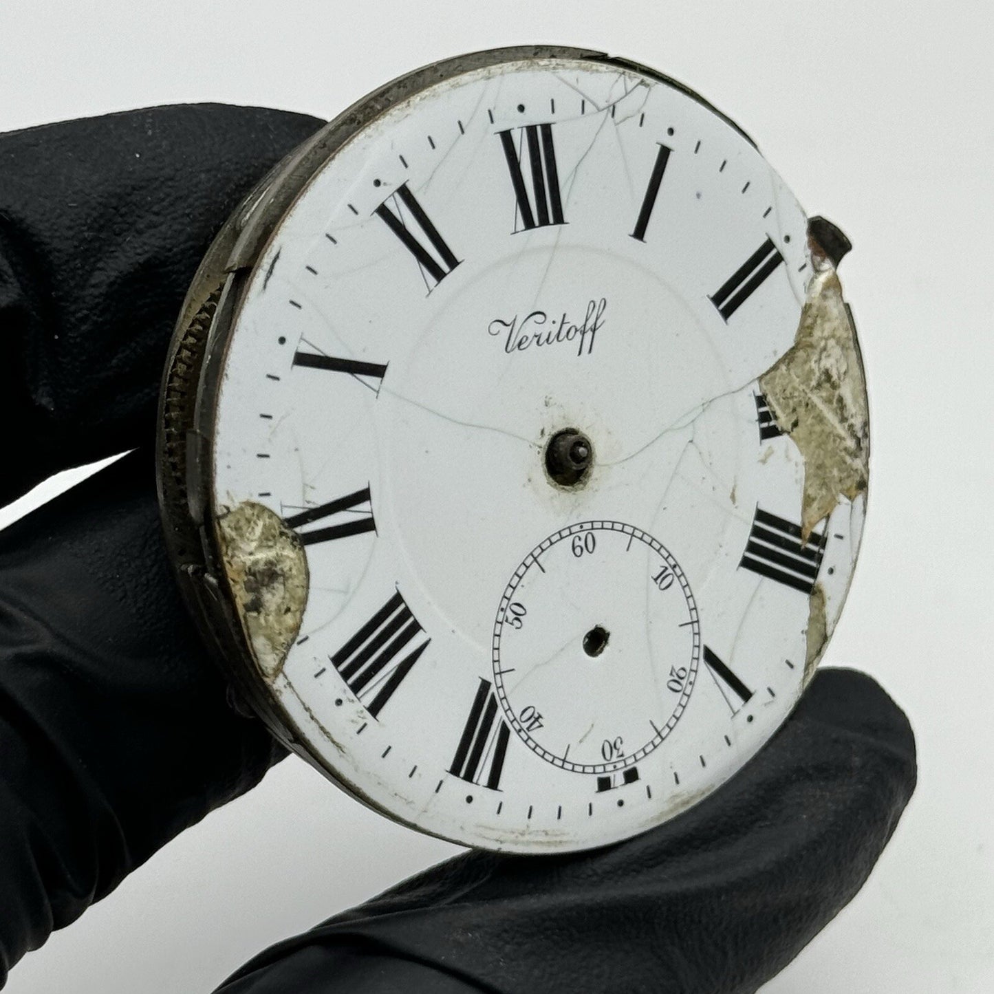 45.7mm Veritoff "Fake" Railroad Special Pocket Watch Movement FOR PARTS