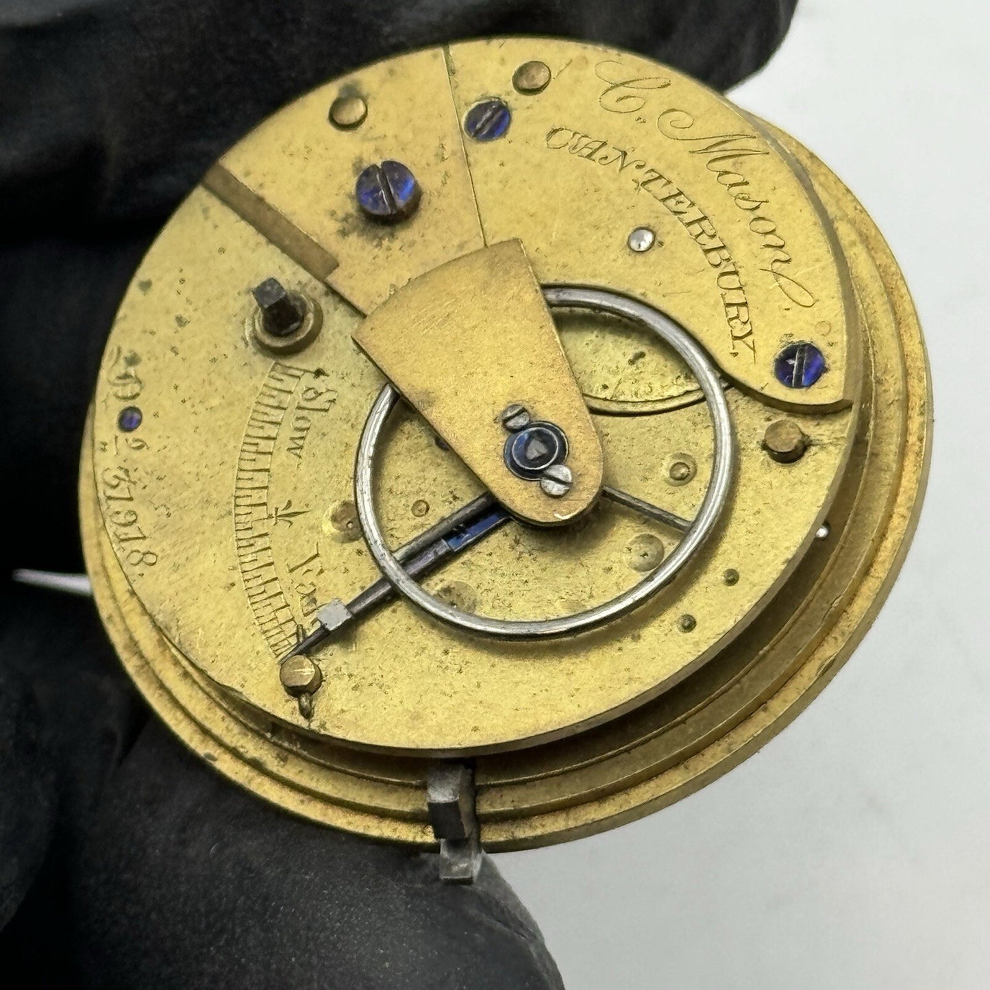 37.5mm C Mason Canterbury Fusee No Chain Pocket Watch Movement FOR PARTS