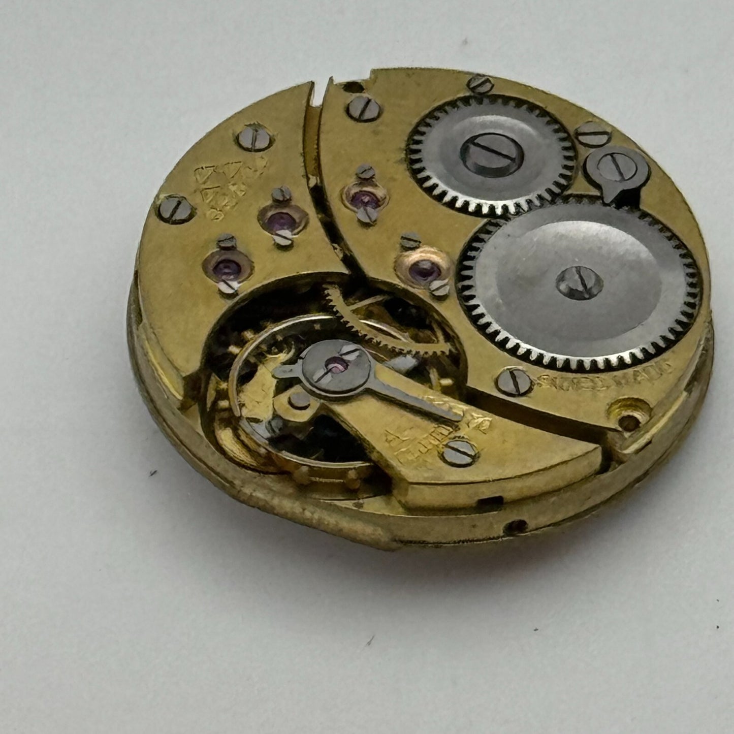 23.6mm Stauffer SS & Co Trench Watch Movement Balance Ok Manual Wind Swiss PARTS