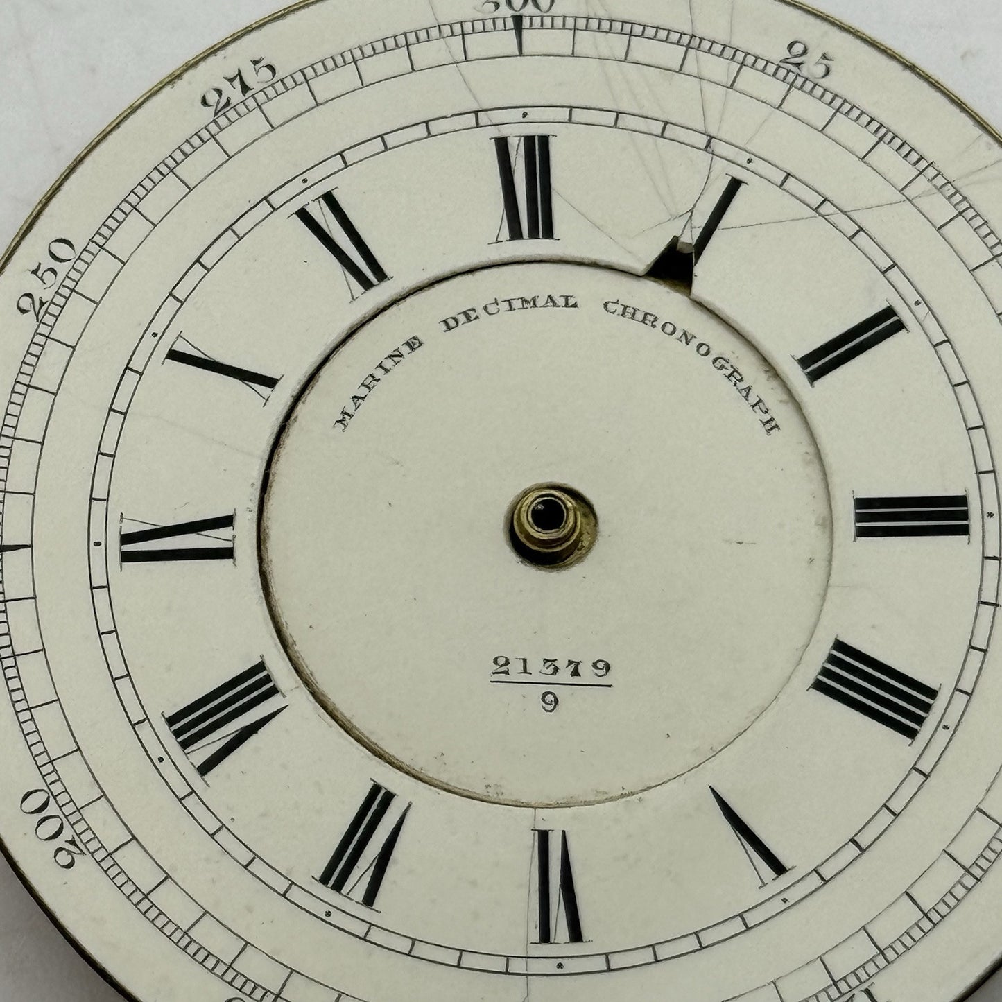 48.6mm Marine Decimal Chronograph Dial & Partial Pocket Watch Movement PARTS