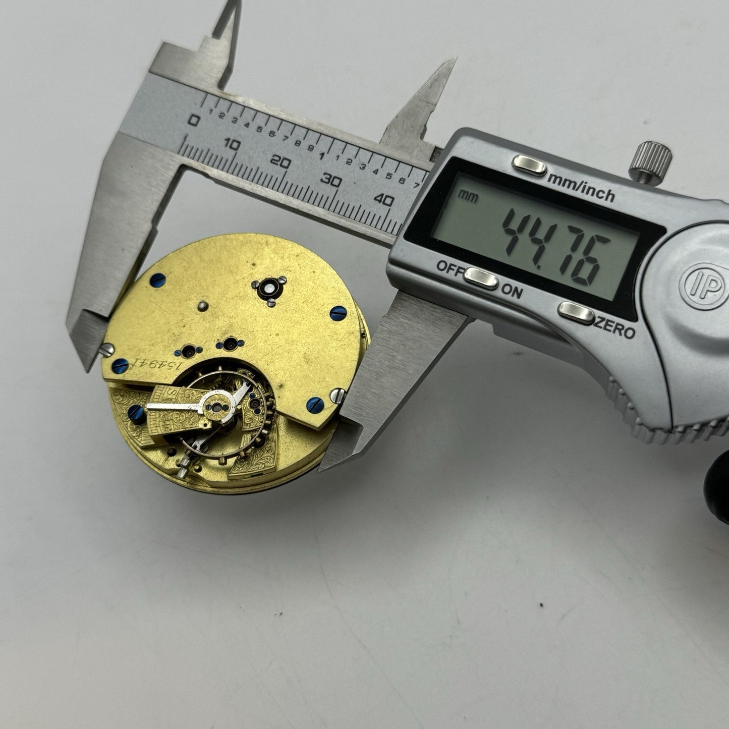 47.2mm Antique English Chronograph Pocket Watch Movement - PARTS REPAIR SPARES