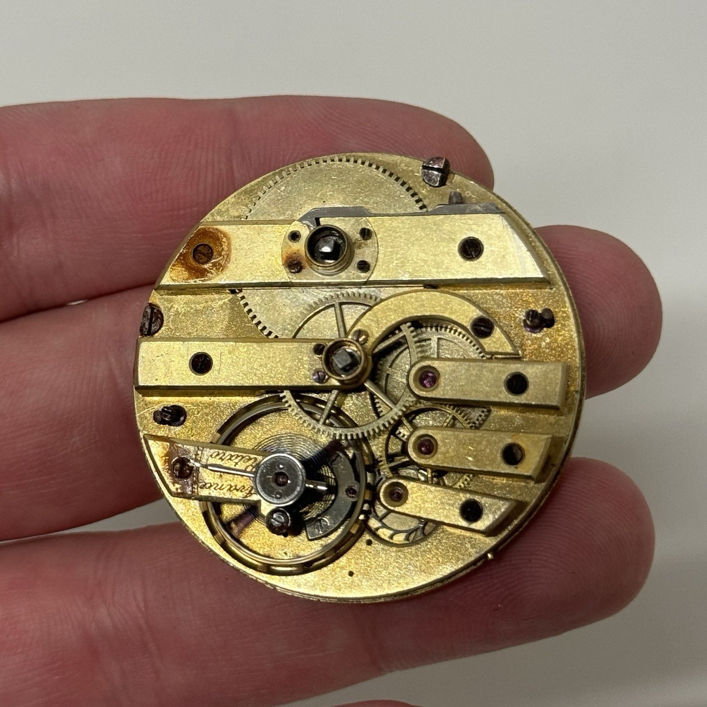43.3mm Running Antique High Grade Cylinder Escapement Pocket Watch Movement PART