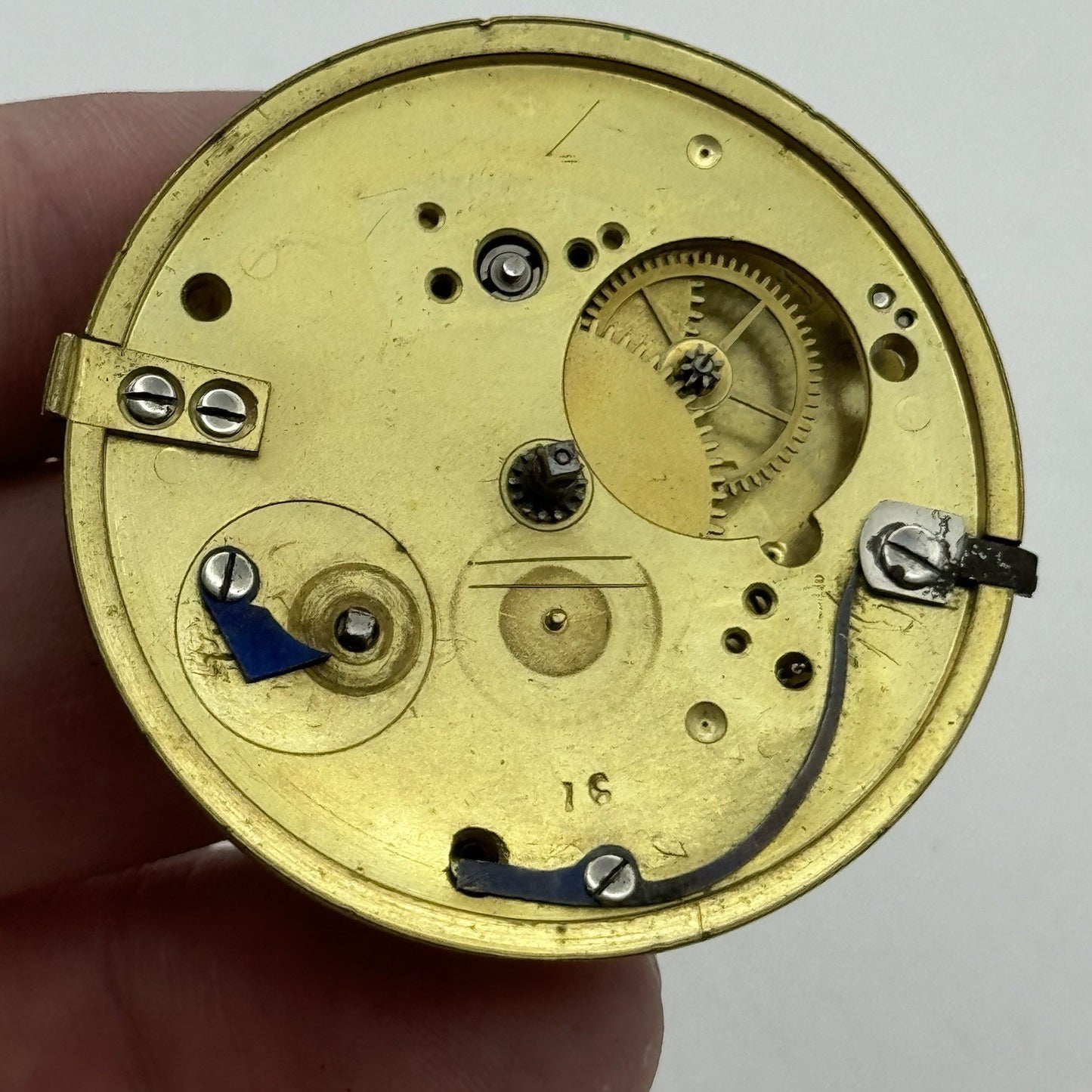 44.9mm Antique Perth & Dunkeld Fusee Pocket Watch Movement - Chain Missing PARTS