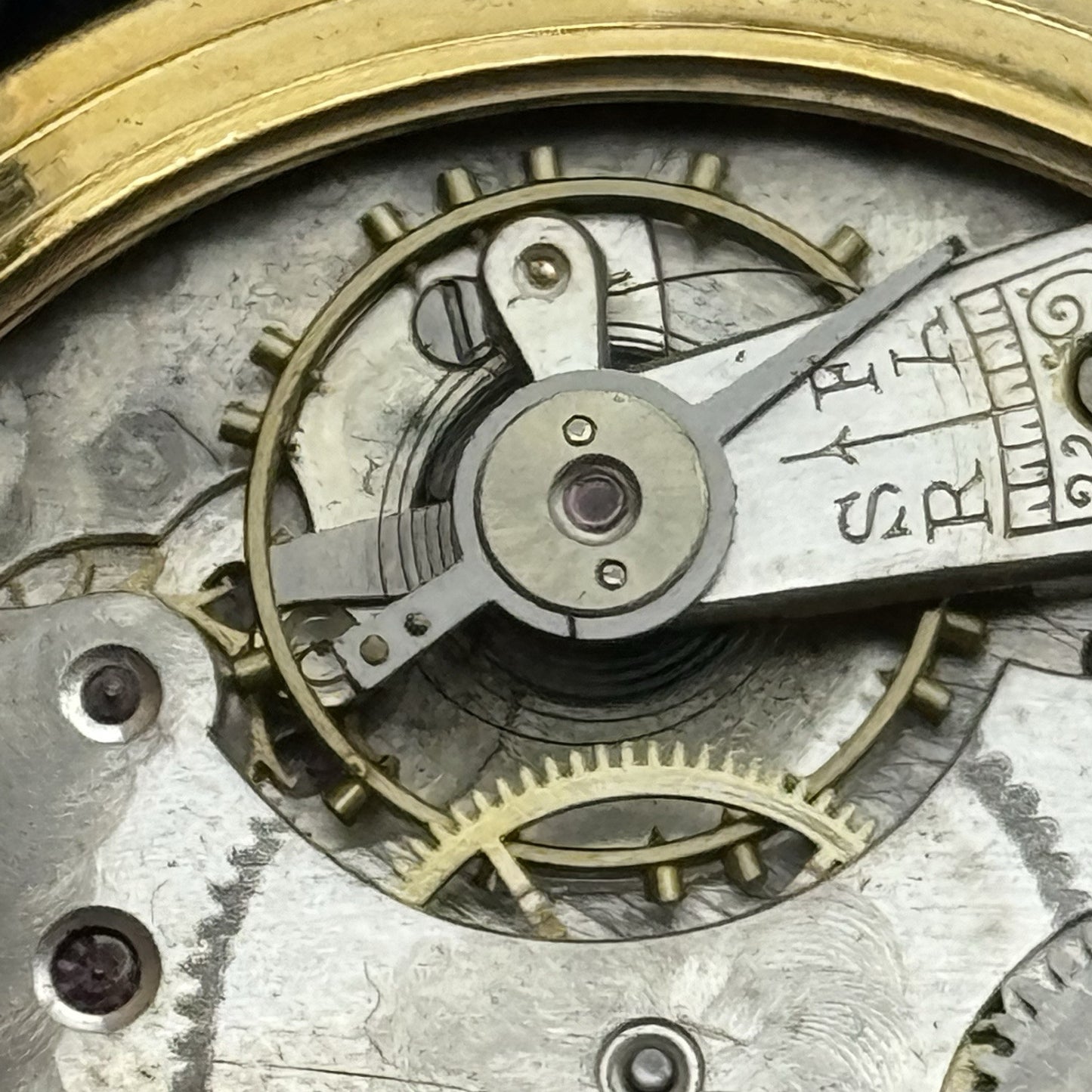 49mm WORKING Vintage Gold Filled Sub Seconds Open Face Pocket Watch & Box