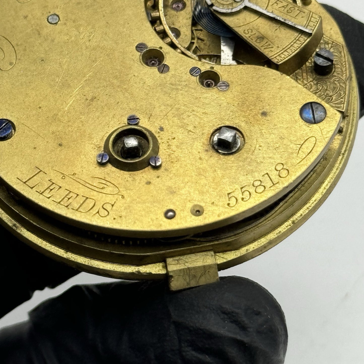 49mm William Owen Leeds Centre Seconds Chronograph Pocket Watch Movement - PARTS