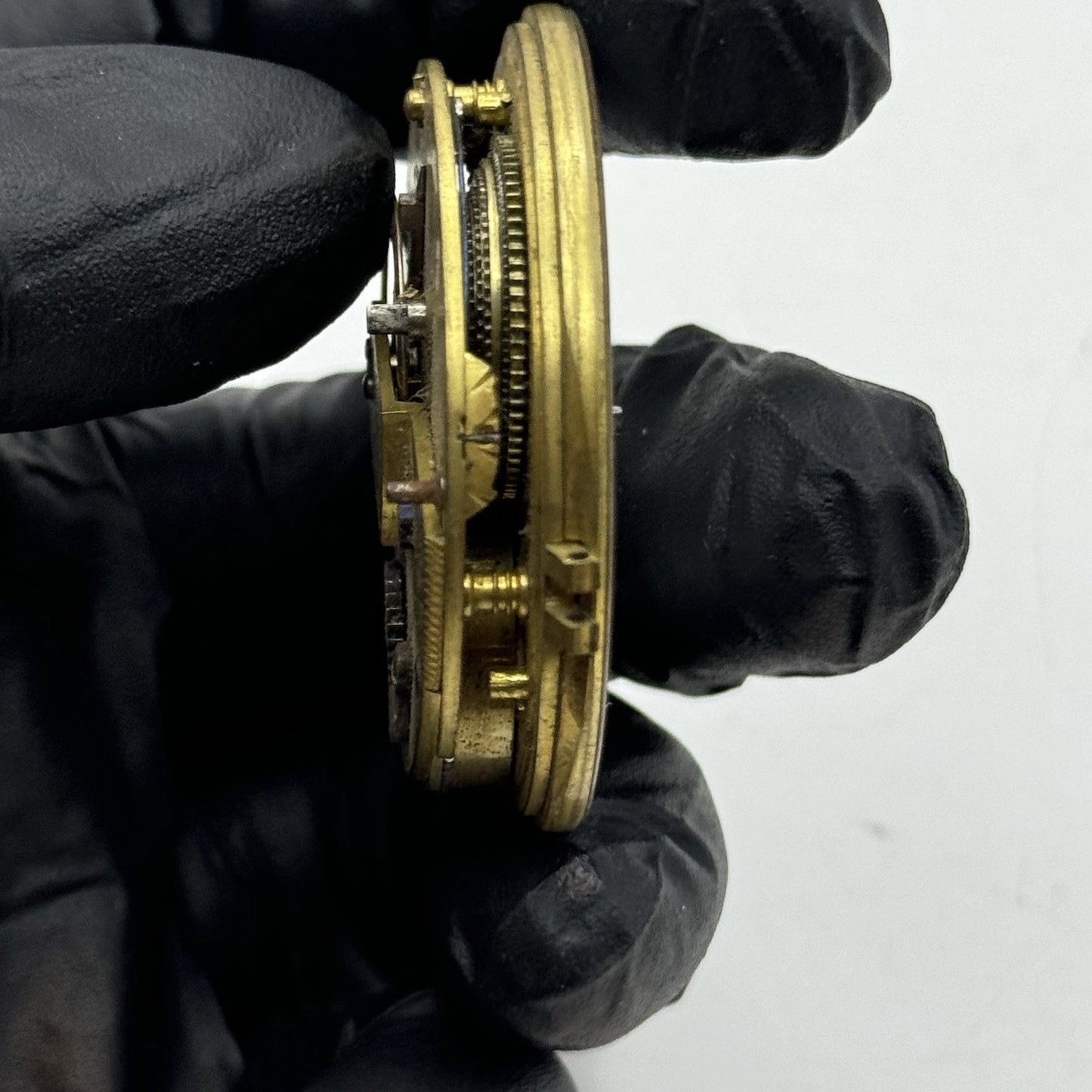 45.7mm Antique Key Wound Fusee Pocket Watch Movement Chain Present PARTS REPAIR
