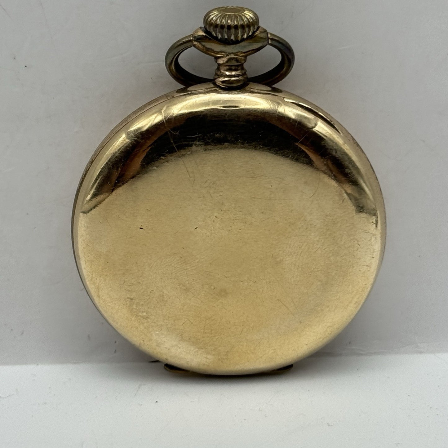 49mm WORKING Vintage Gold Filled Sub Seconds Open Face Pocket Watch & Box
