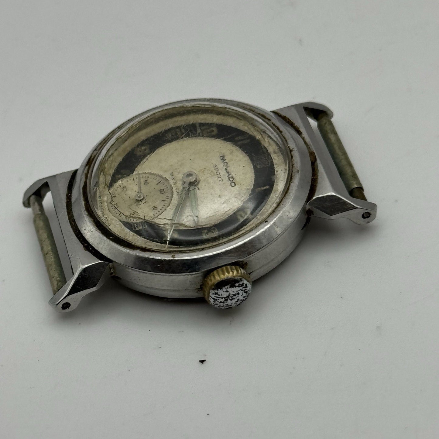 28mm Running Movado Sport FB Patent Francois Borgel Military Watch - TO RESTORE