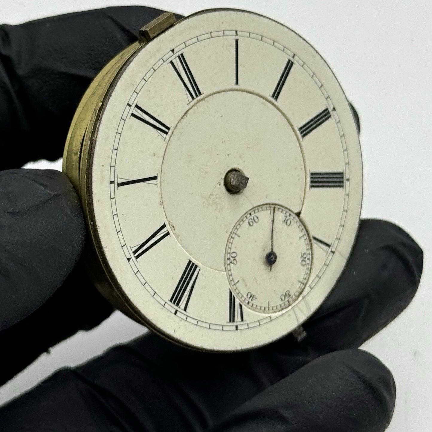 46.5mm Antique David Abrahams Manchester Key Wound Pocket Watch Movement PARTS