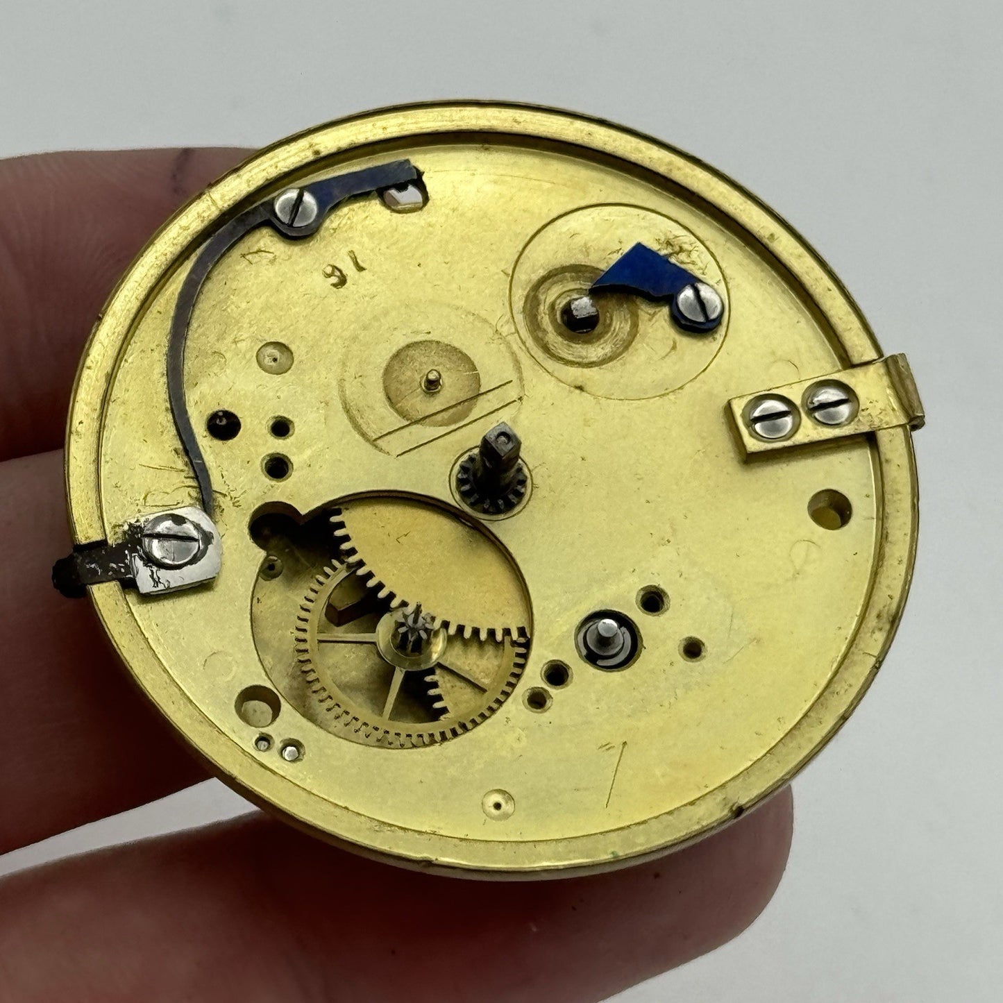 44.9mm Antique Perth & Dunkeld Fusee Pocket Watch Movement - Chain Missing PARTS