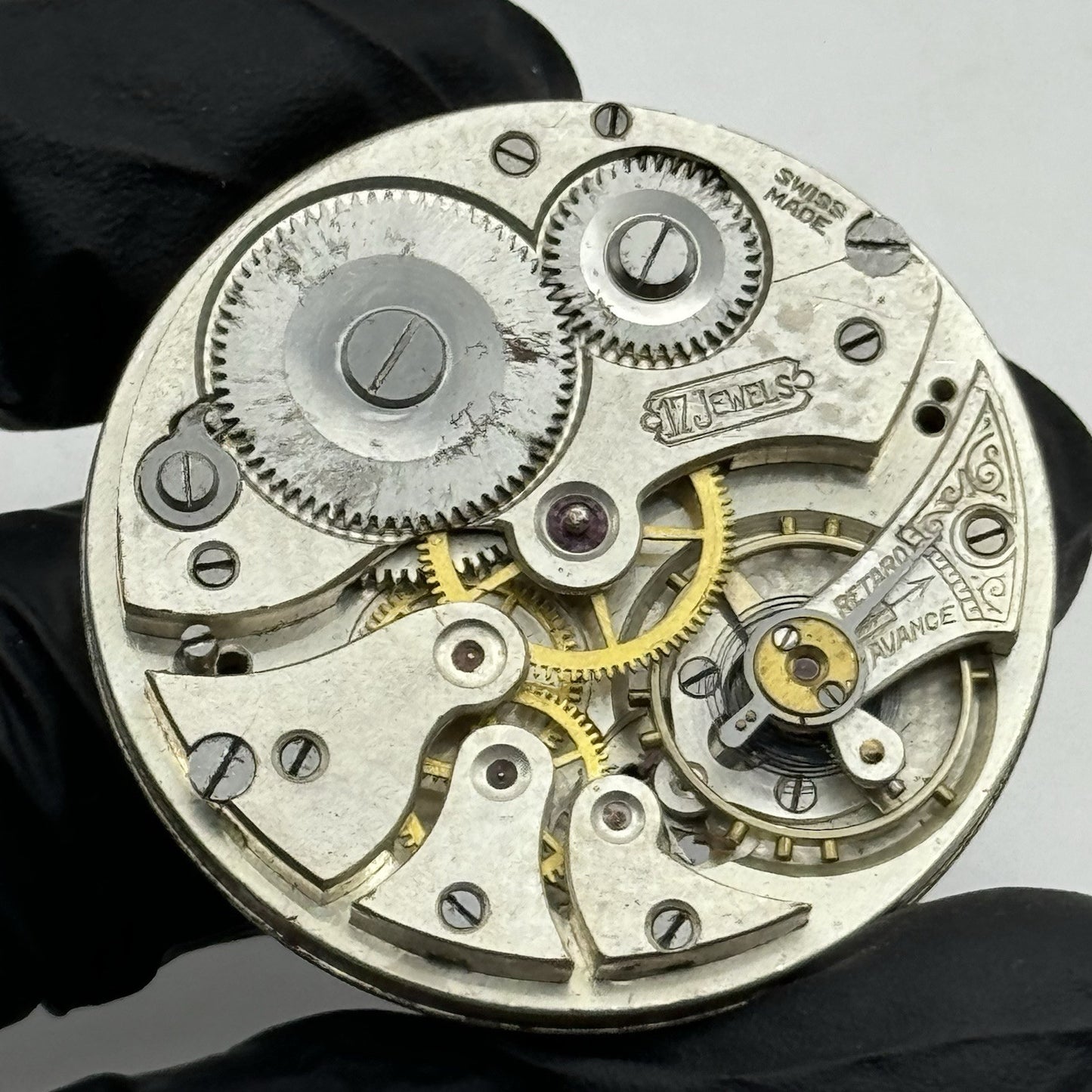 41.5mm High Grade Unidentified 17 Jewels Swiss Pocket Watch Movement - PARTS