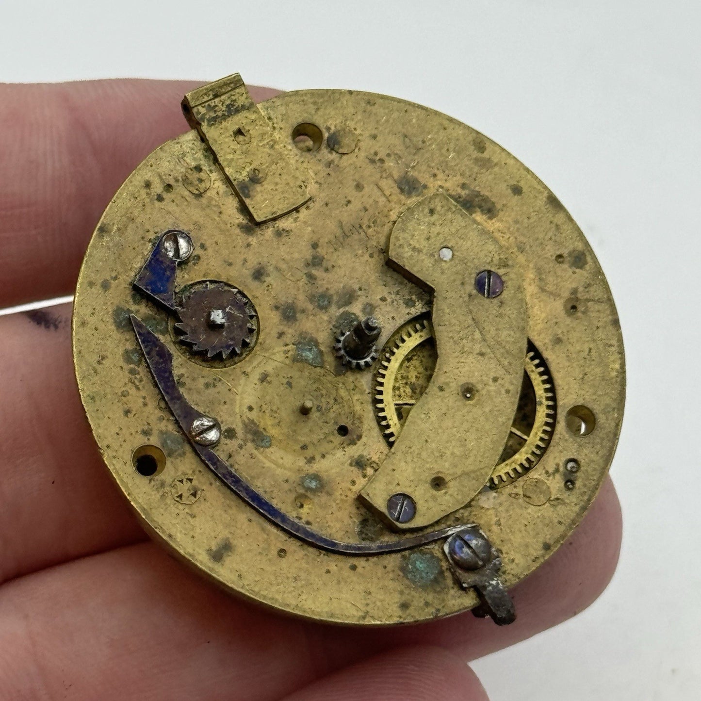 43mm Antique Fusee Pocket Watch Movement - Chain Missing PARTS REPAIR SPARES
