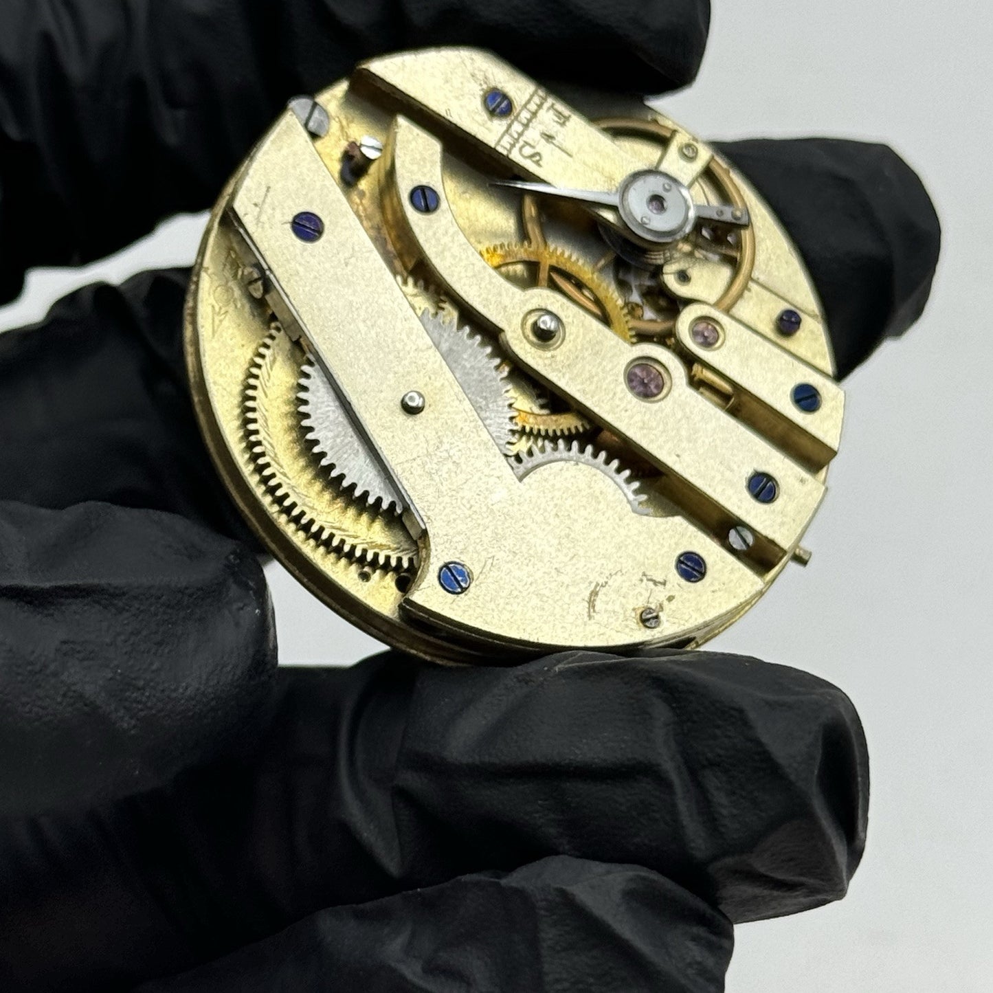 43.1mm Interesting Antique Pocket Watch Movement - Balance Intact PARTS REPAIR