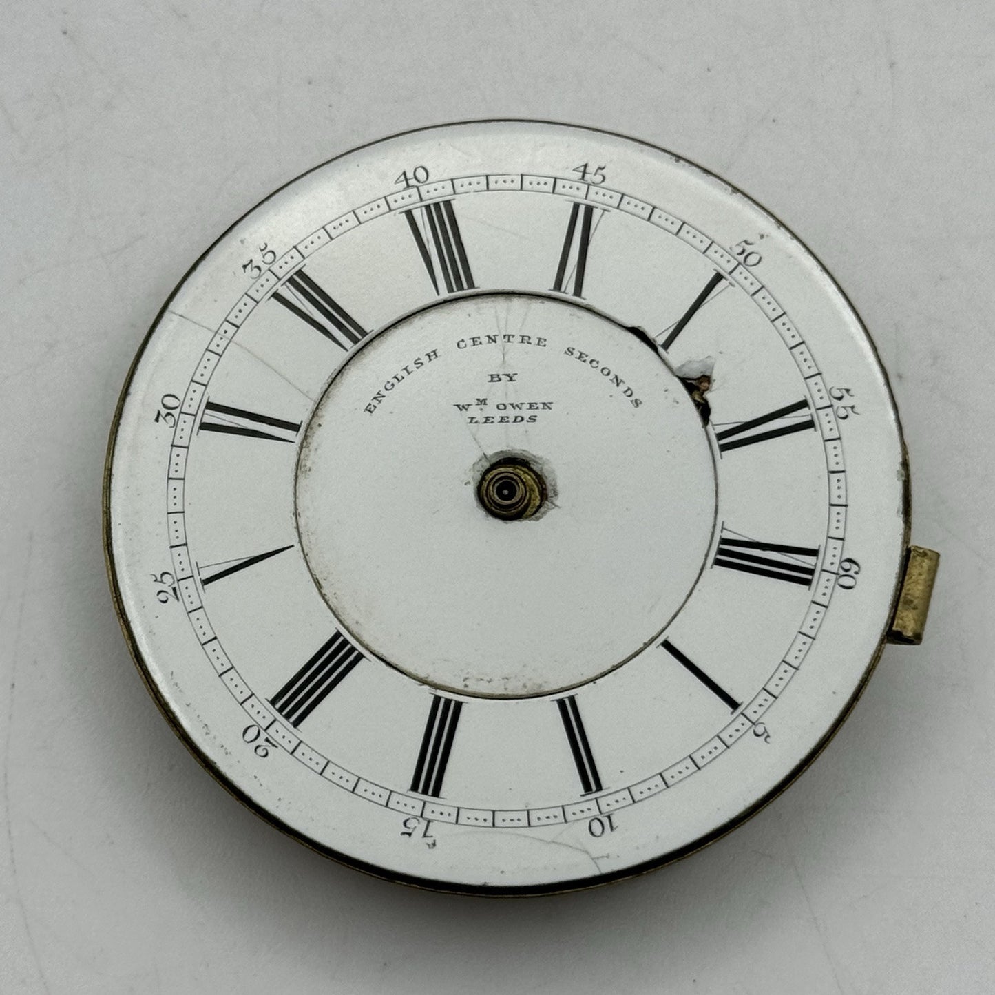 49mm William Owen Leeds Centre Seconds Chronograph Pocket Watch Movement - PARTS