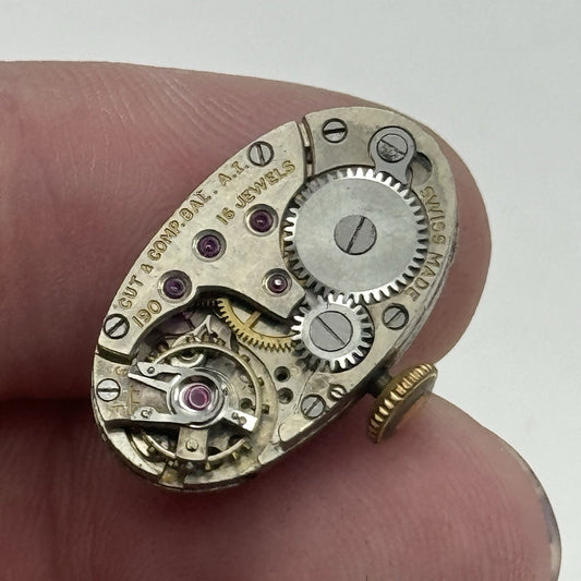 12.8mm Cut & Comb Bal A.I 190 Manual Wind Blue Indices Watch Movement FOR PARTS