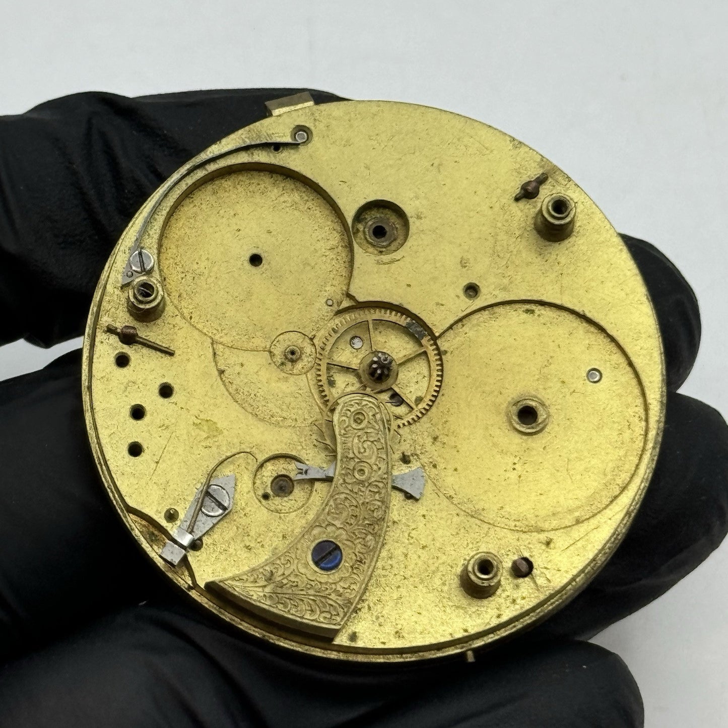 48.6mm Marine Decimal Chronograph Dial & Partial Pocket Watch Movement PARTS