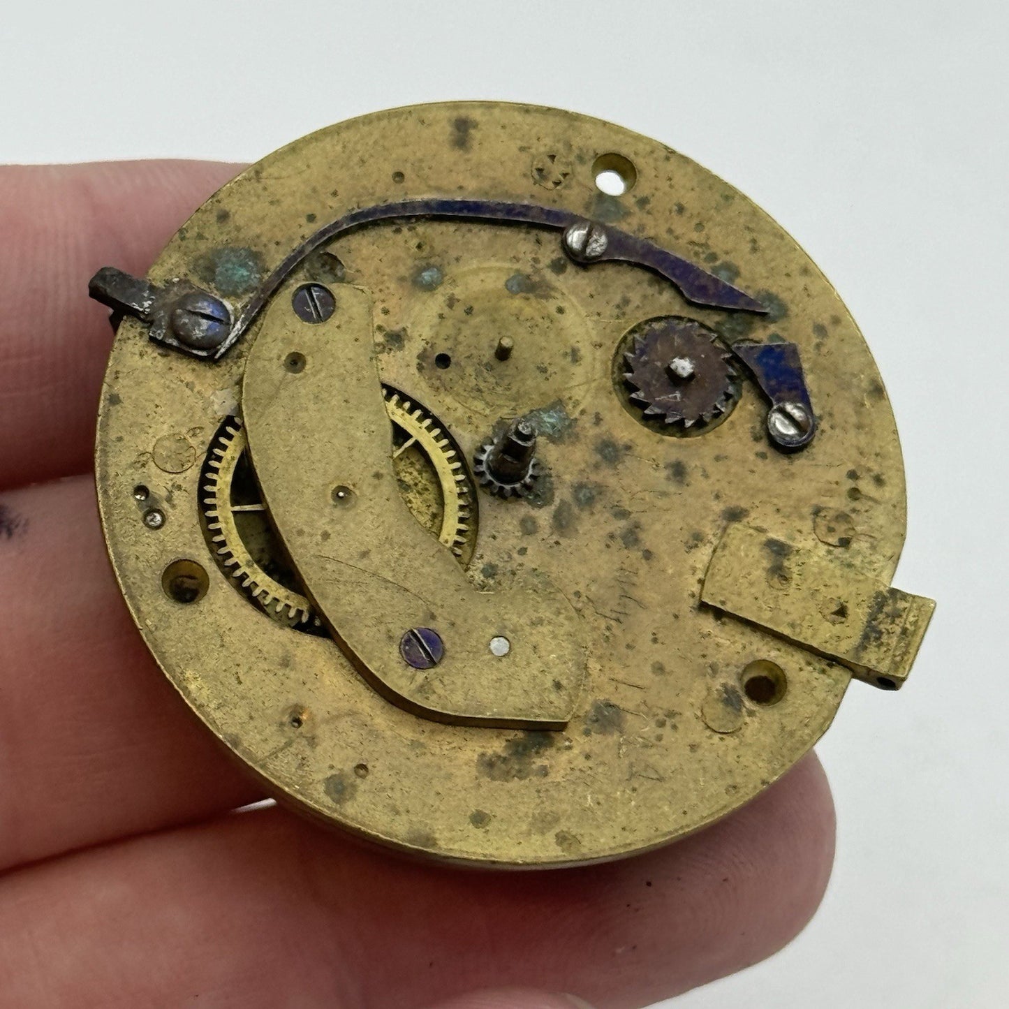 43mm Antique Fusee Pocket Watch Movement - Chain Missing PARTS REPAIR SPARES