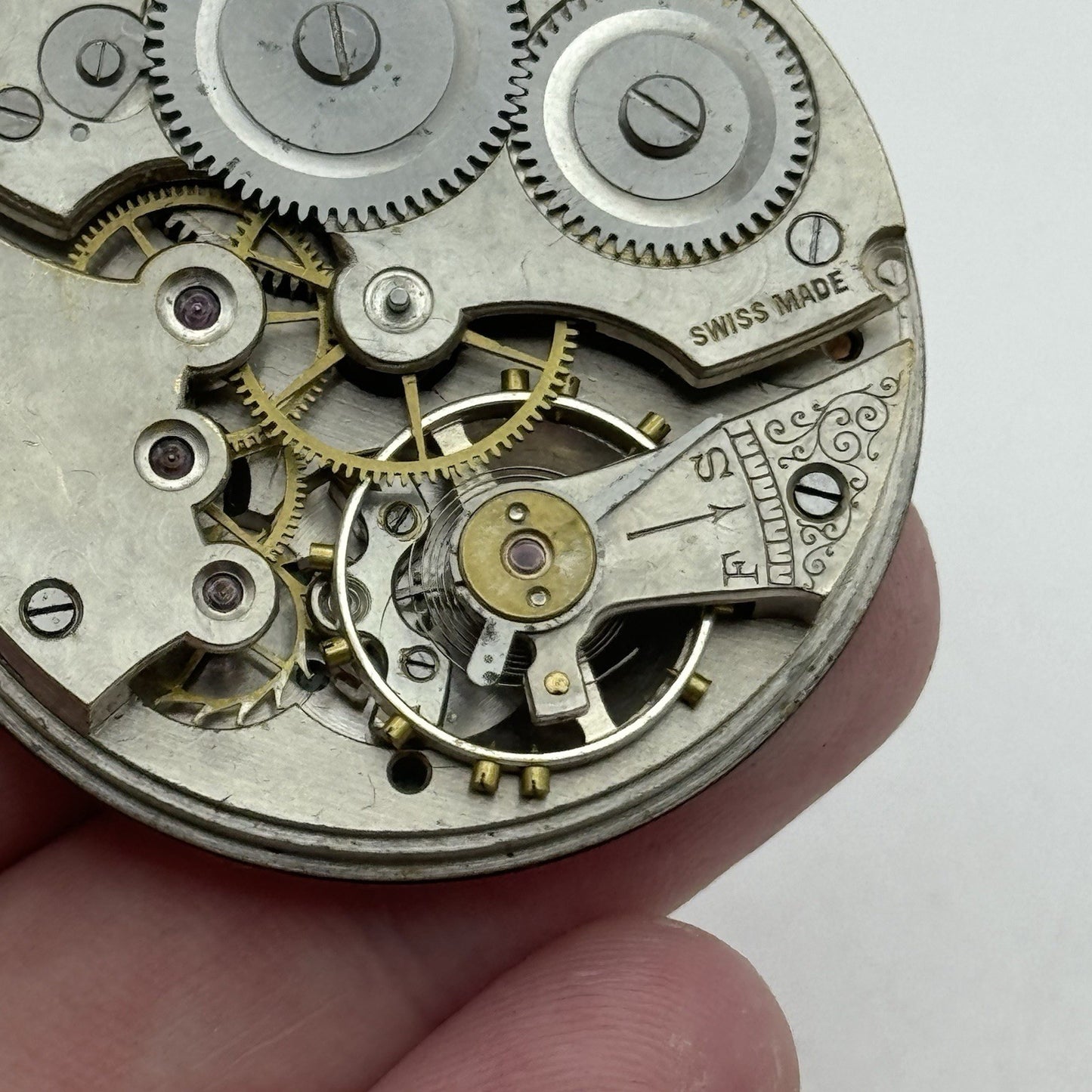 43.1mm M Harrison & Son Liverpool Open Face Pocket Watch Movement PARTS REPAIR