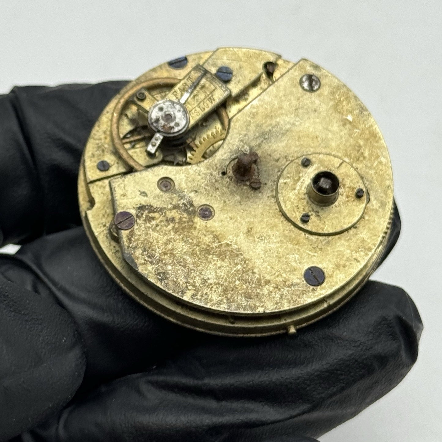 40.7mm Antique Key Wound Roman Numerals Pocket Watch Movement - PARTS REPAIR