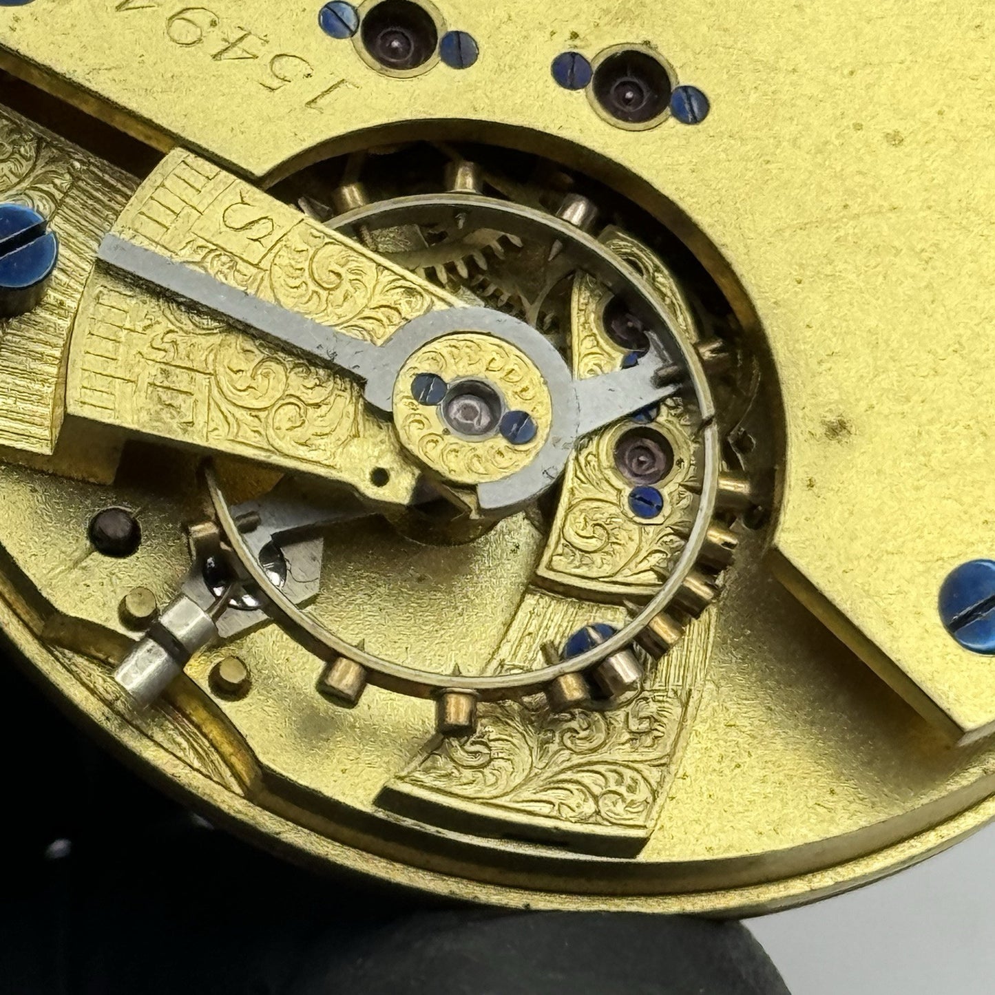47.2mm Antique English Chronograph Pocket Watch Movement - PARTS REPAIR SPARES