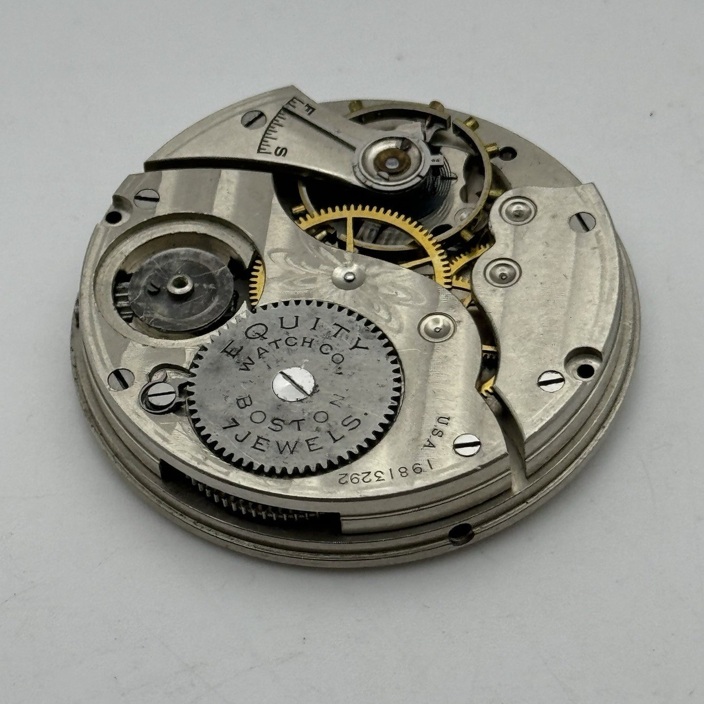 43.3mm Equity Watch Co Boston Open Face American Pocket Watch Movement PARTS