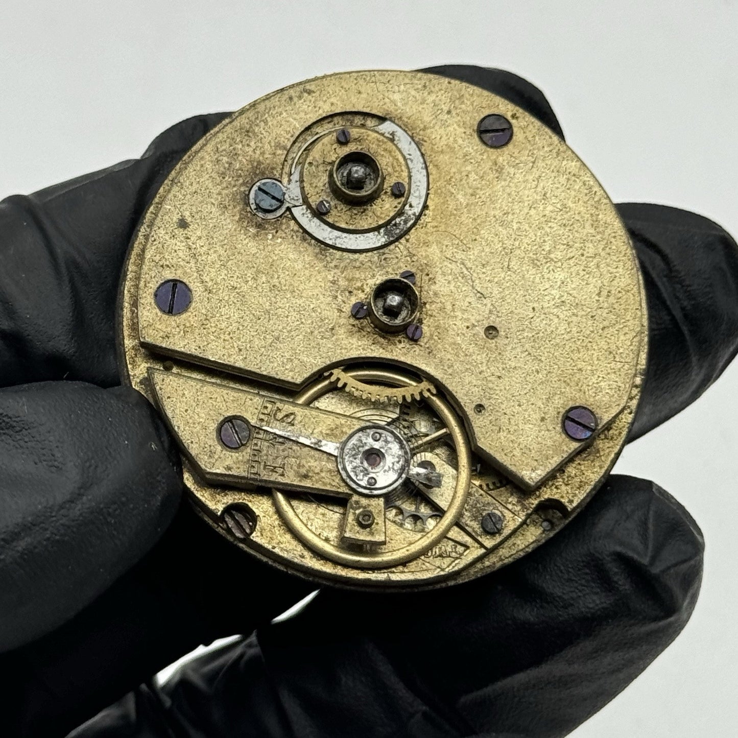 43.2mm Antique Key Wound Pocket Watch Movement - Roman Numerals PARTS REPAIR