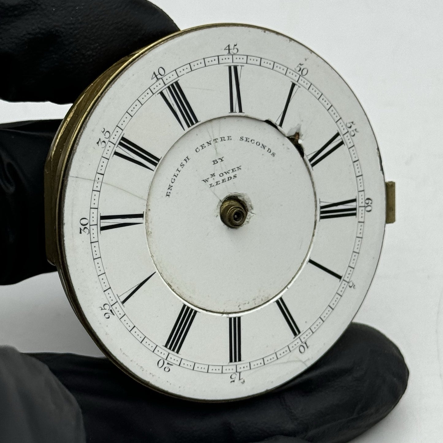 49mm William Owen Leeds Centre Seconds Chronograph Pocket Watch Movement - PARTS