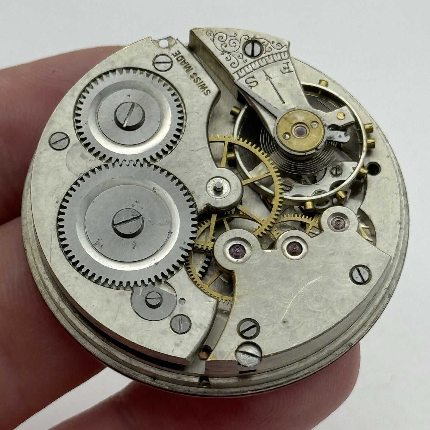 43.1mm M Harrison & Son Liverpool Open Face Pocket Watch Movement PARTS REPAIR