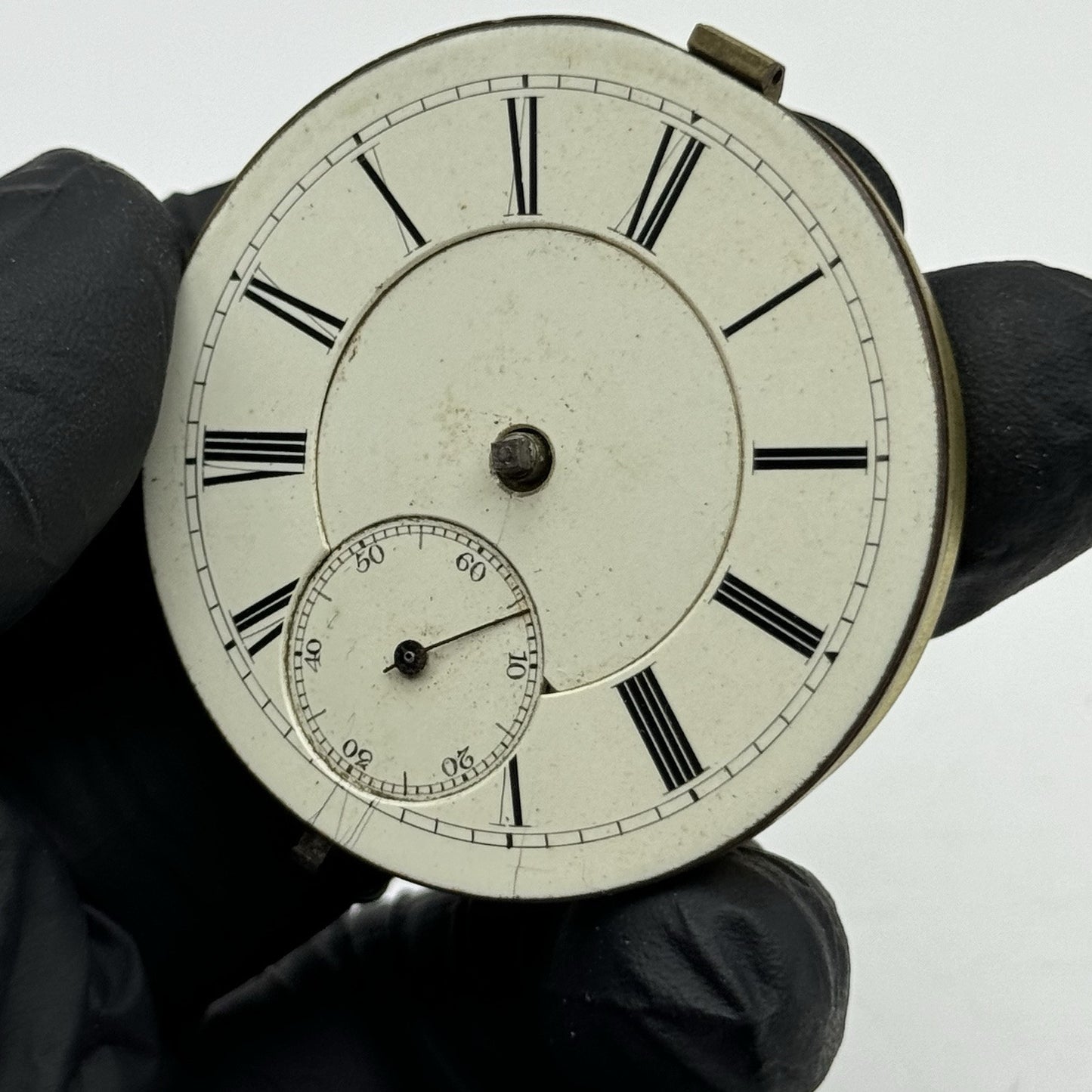 46.5mm Antique David Abrahams Manchester Key Wound Pocket Watch Movement PARTS