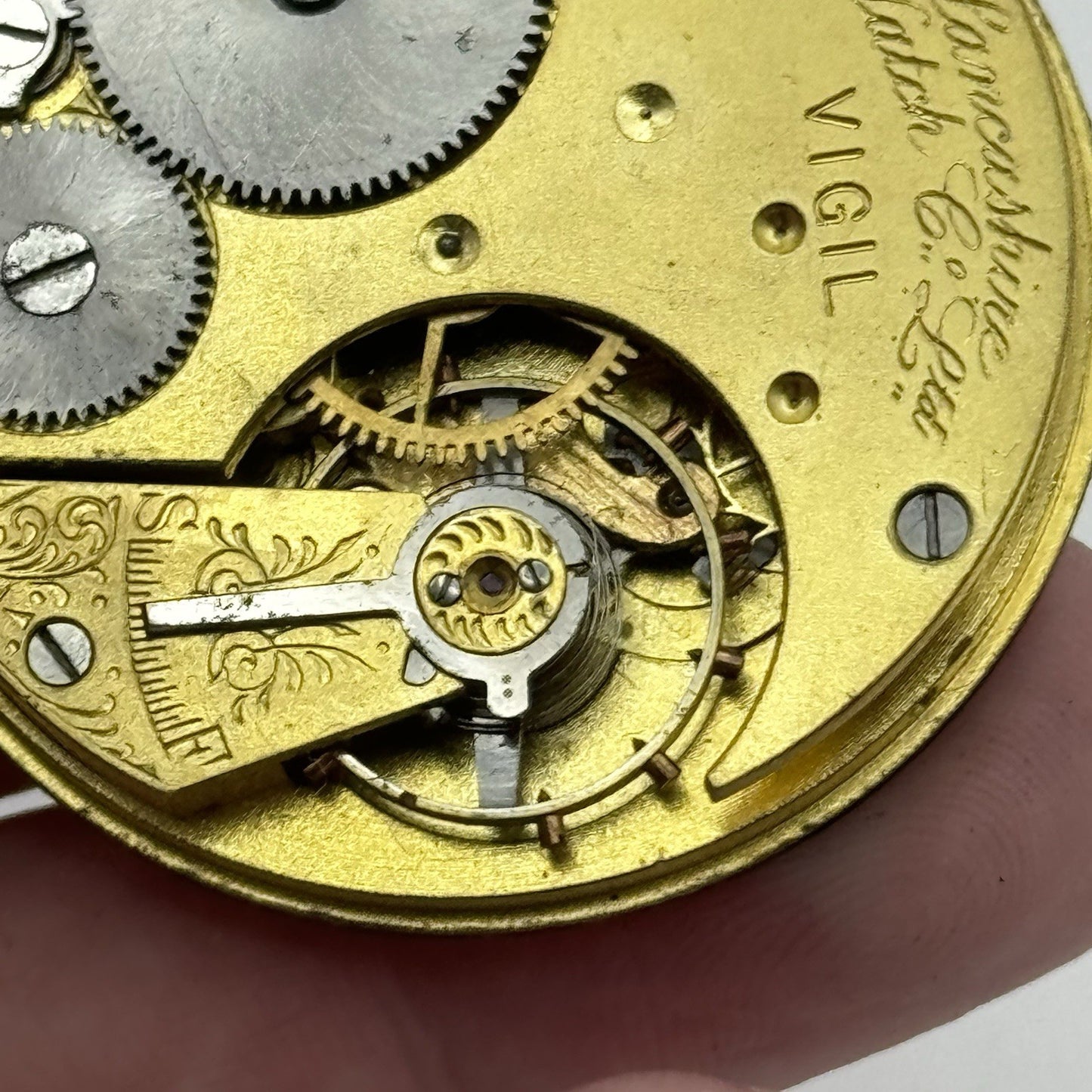 43.2mm Lancashire Watch Co Vigil Prescot Open Face Pocket Watch Movement - PARTS