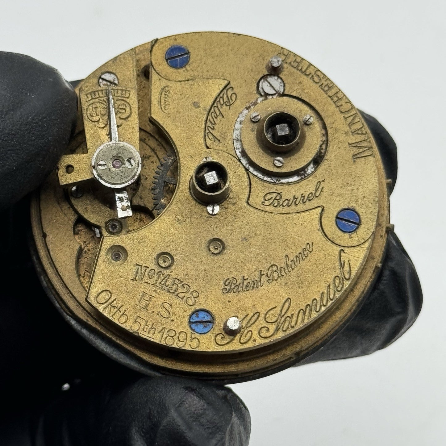 43.5mm Antique H Samuel Acme Lever Key Wound Pocket Watch Movement - PARTS