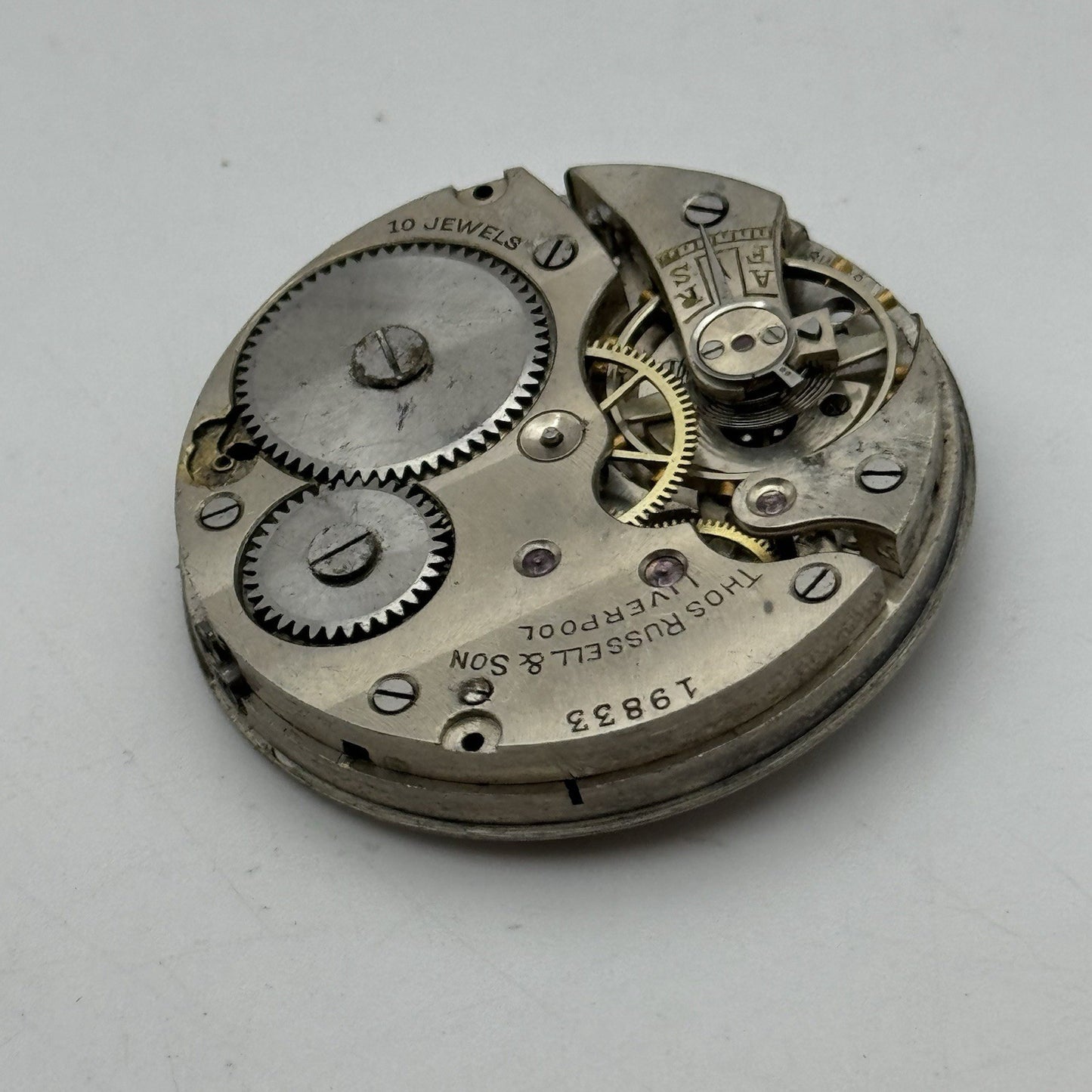 43mm Thomas Russell & Son Liverpool Good Balance Pocket Watch Movement PARTS