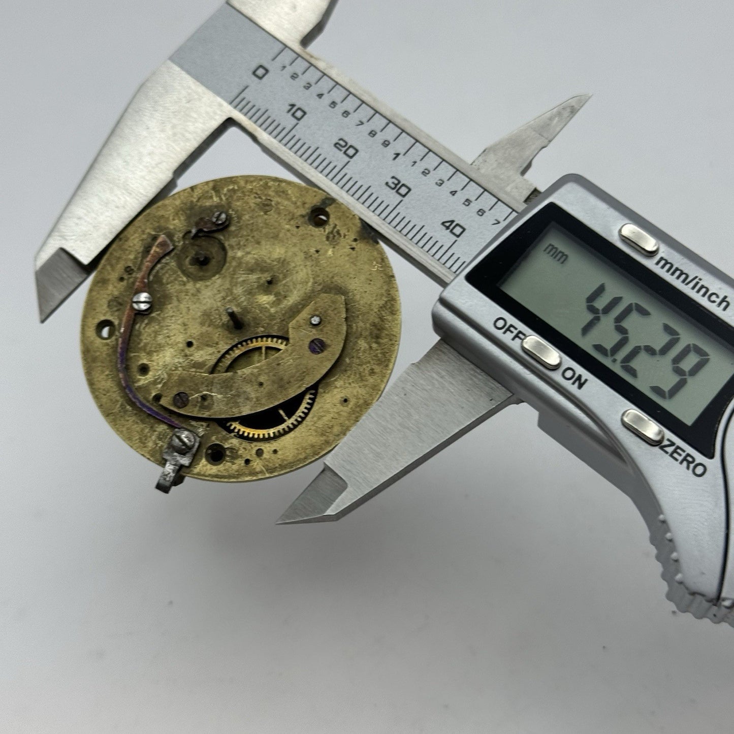 45.2mm Antique Fusee Pocket Watch Movement - Chain Missing PARTS REPAIR SPARES