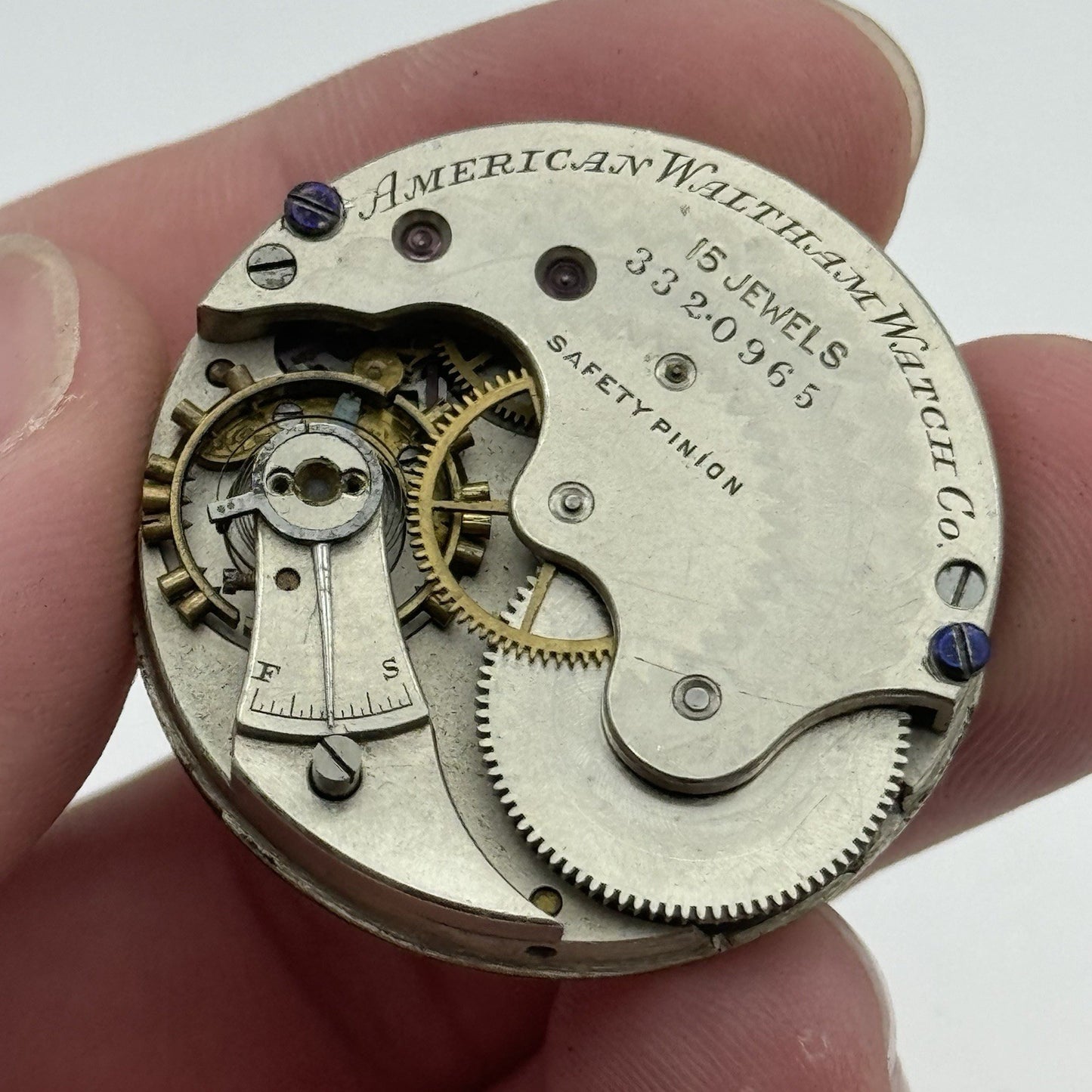 6S Antique Waltham Grade F Model 1873 Hunter Pocket Watch Movement PARTS REPAIR