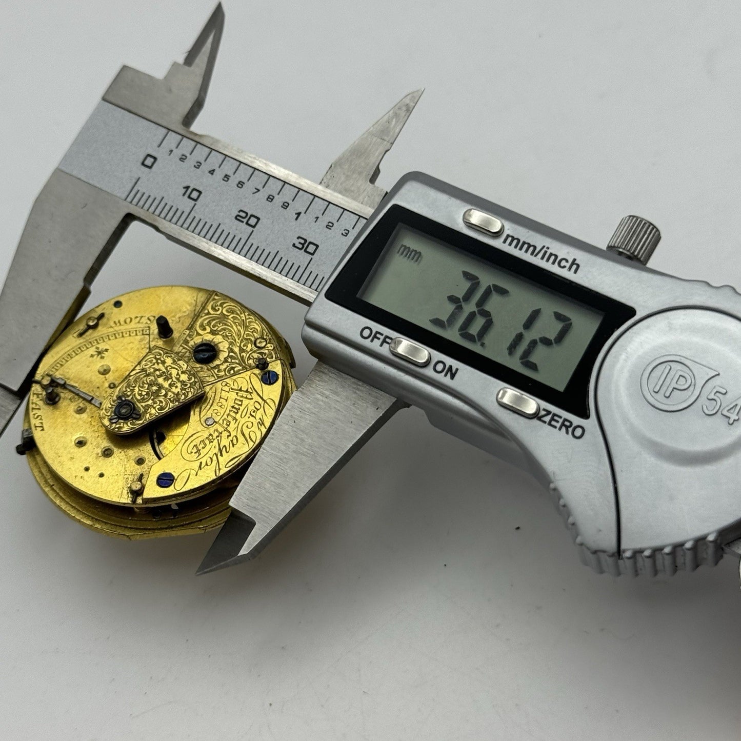 40.9mm Antique Joseph Taylor Pontefract Fusee Pocket Watch Movement - PARTS